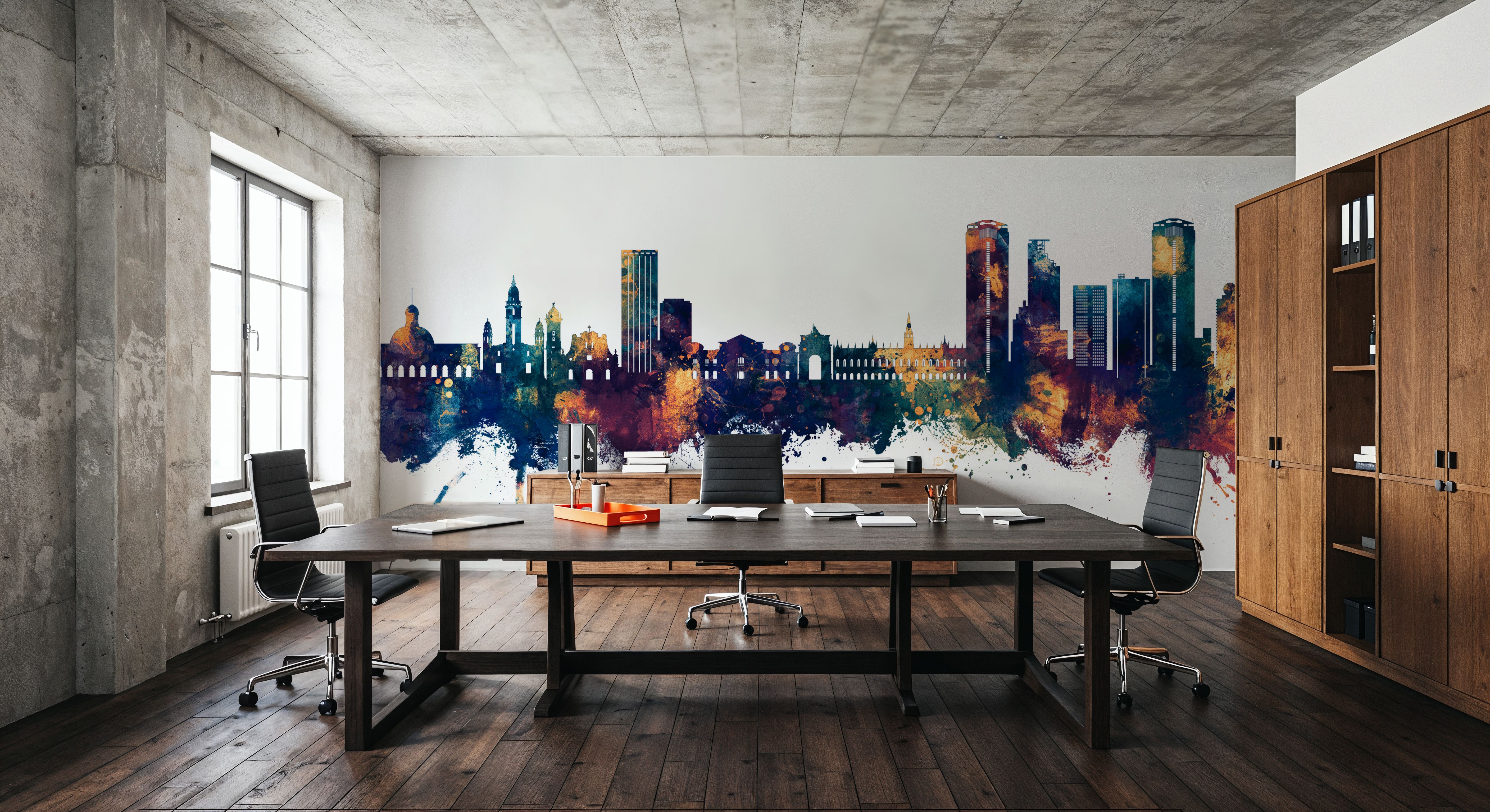 Caracas Skyline Blue & Bronze