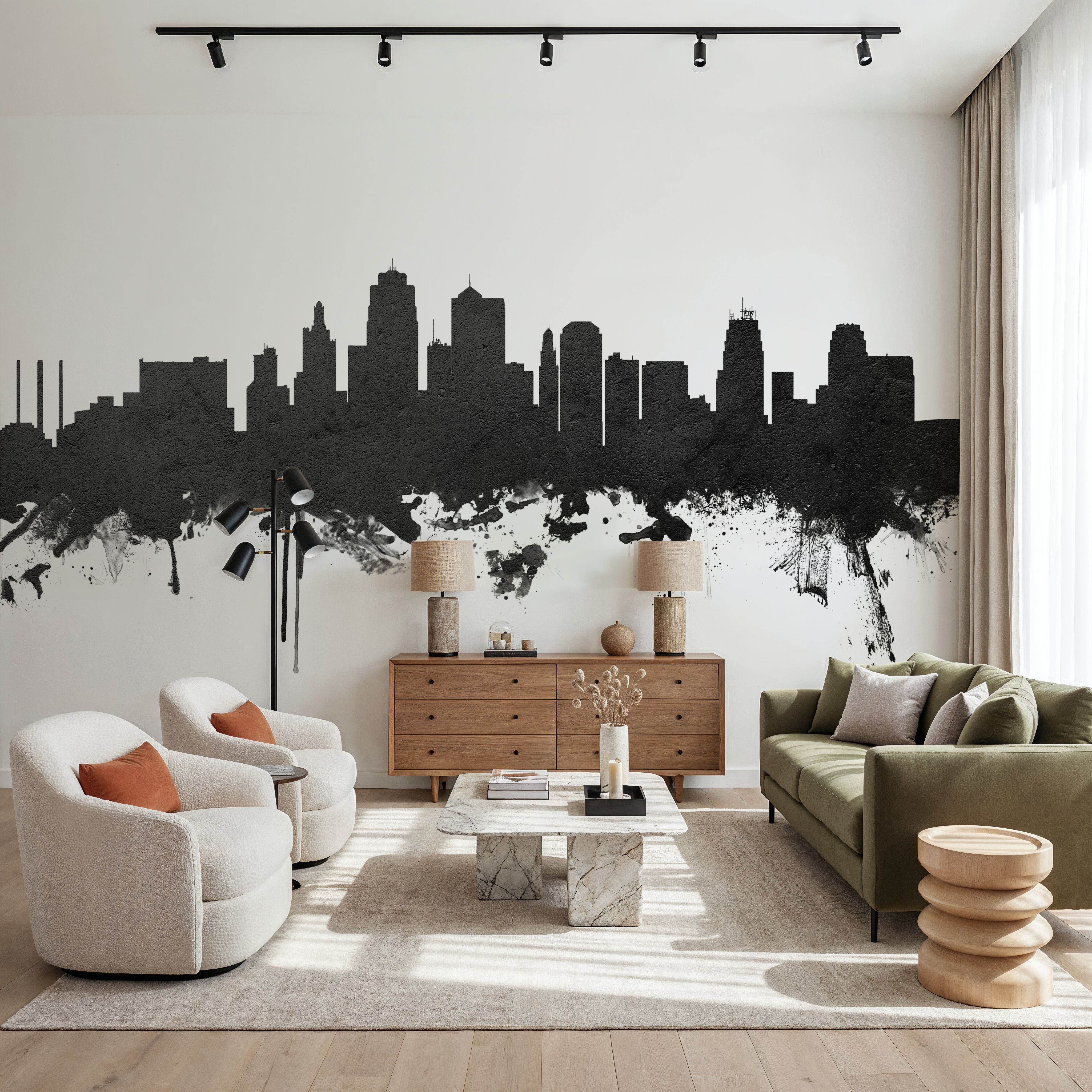 Kansas City Missouri Skyline Black & White