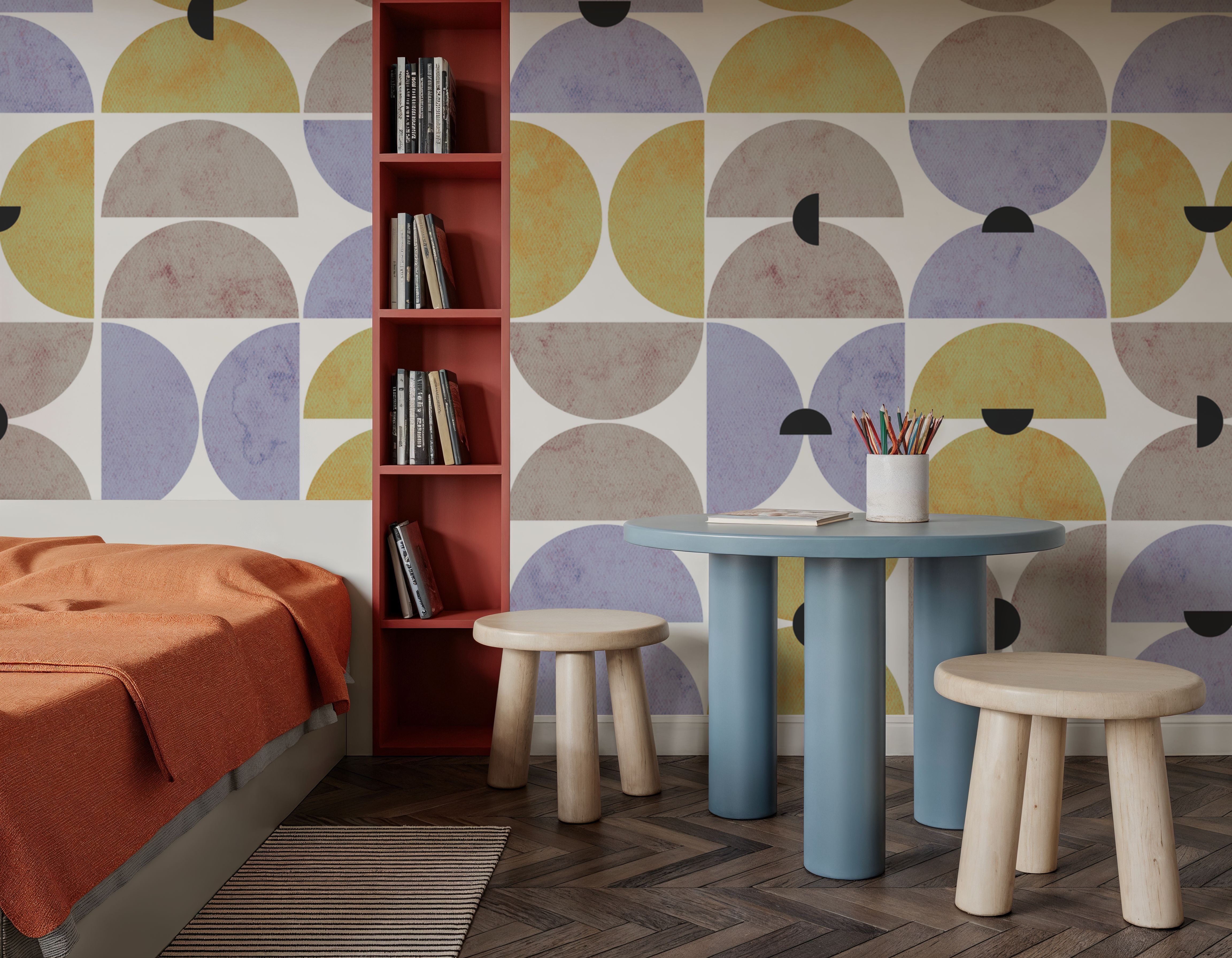 Homley Retro Shapes, Purple