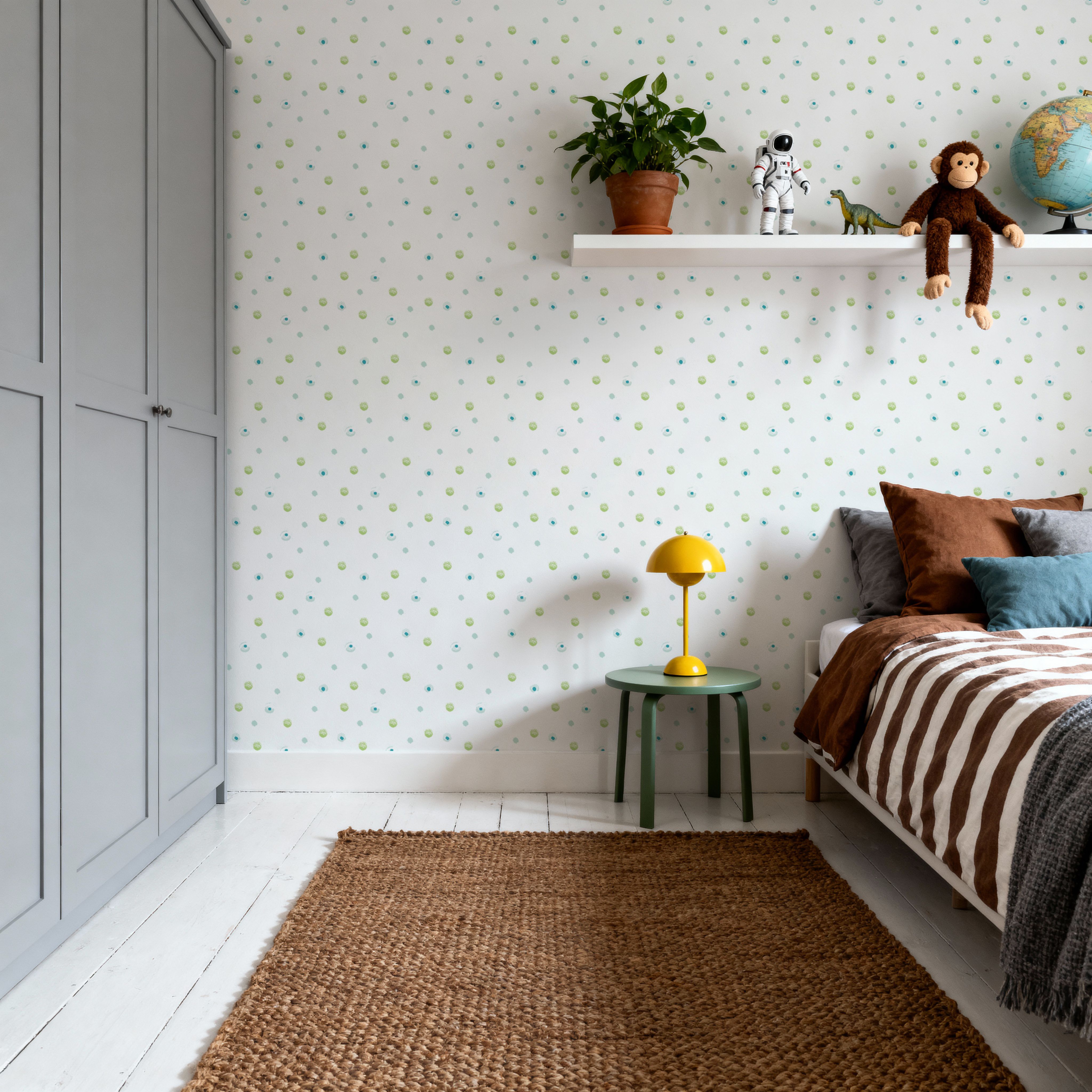 Kala Dots White, Wallpaper