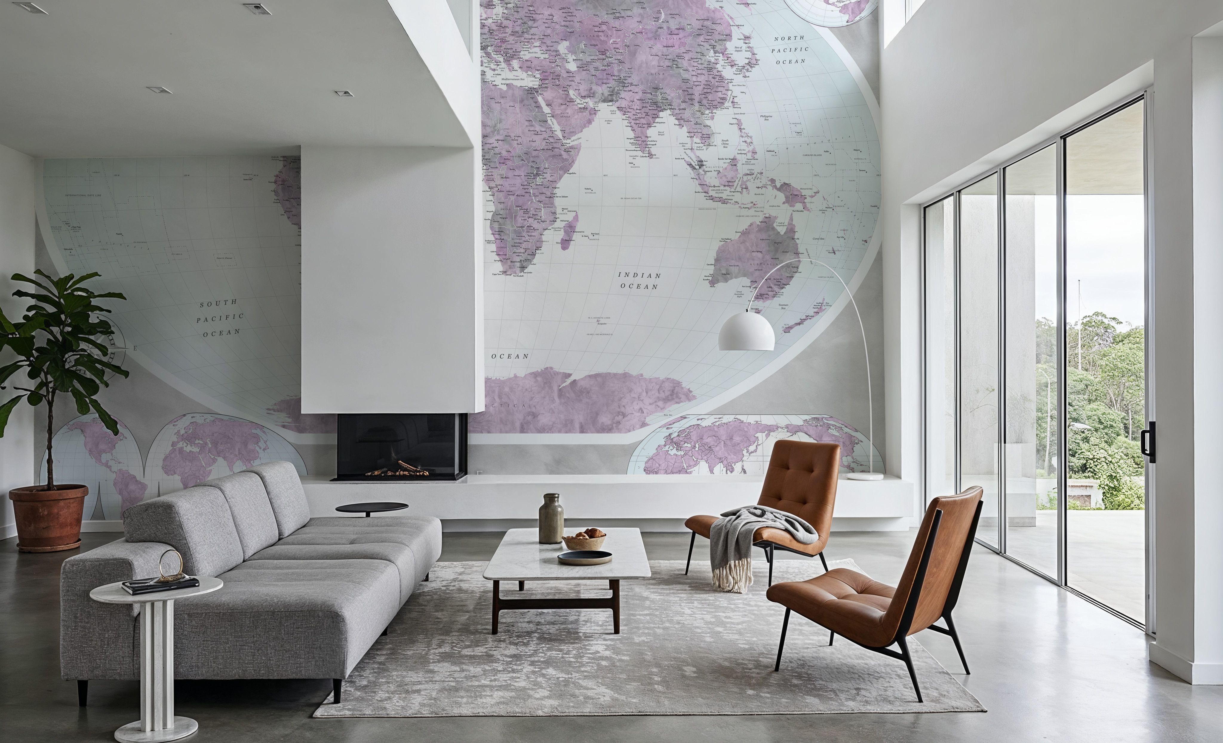 World Map Atlas Purple