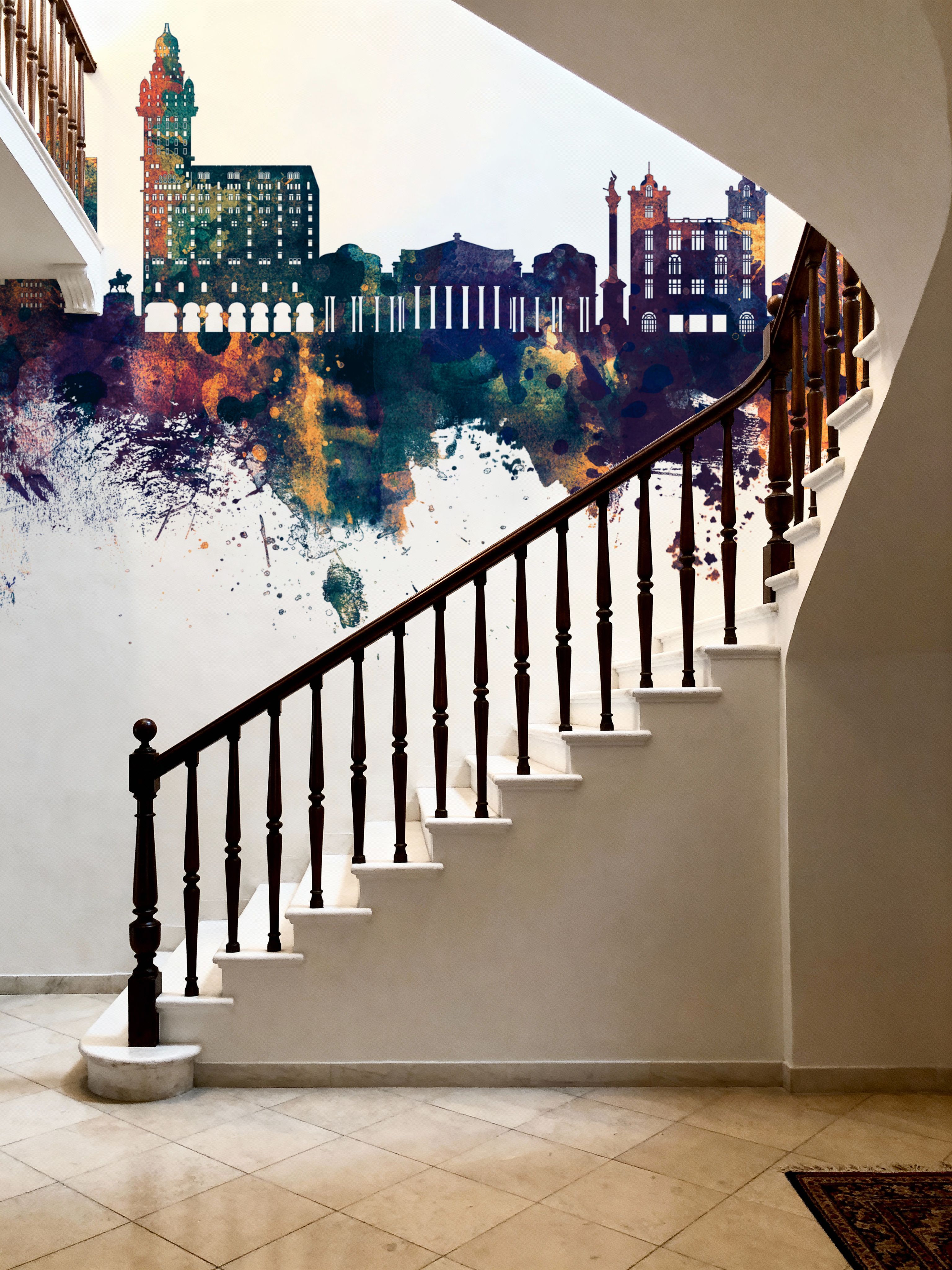 Montevideo Uruguay Skyline Blue & Bronze