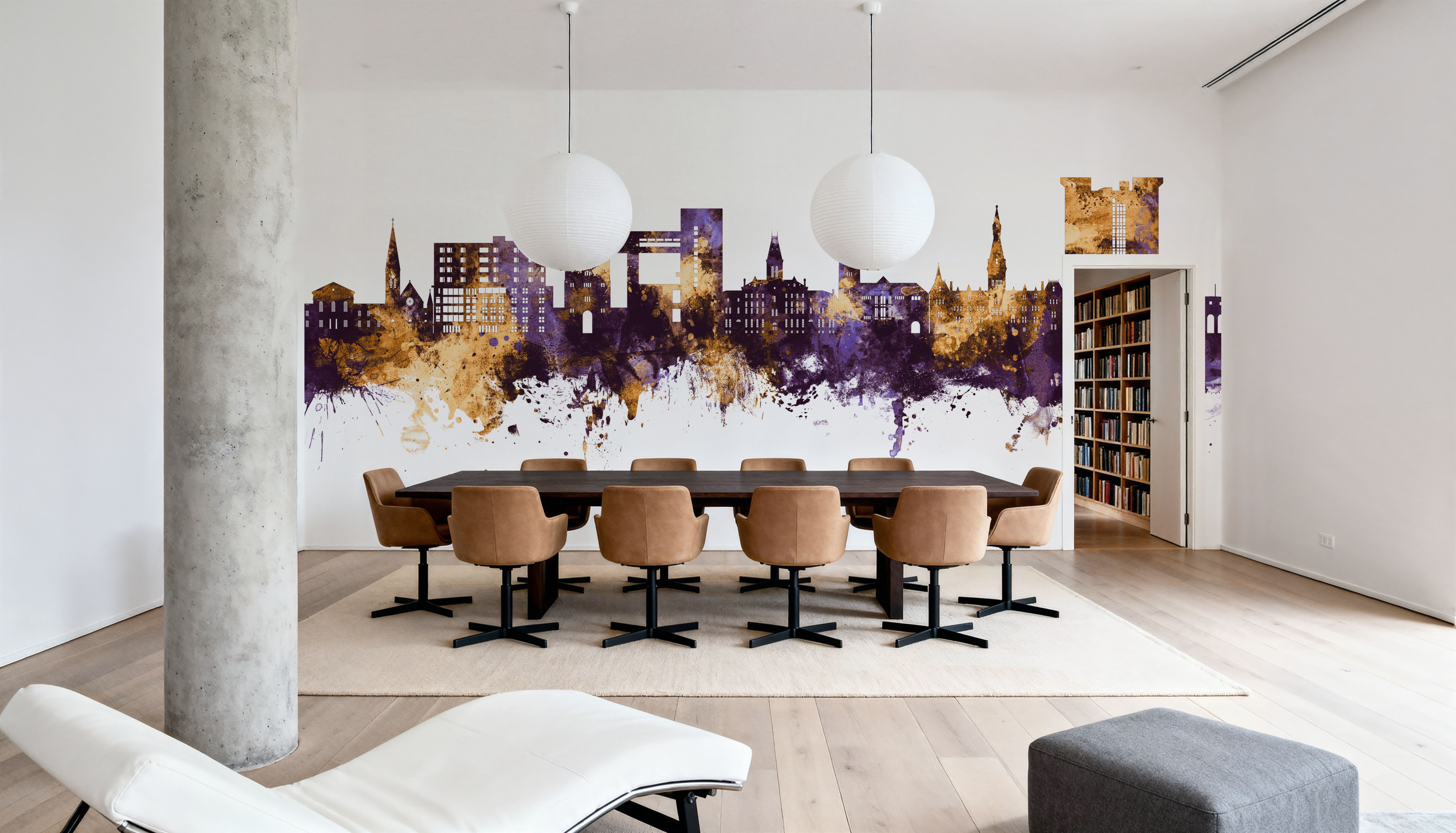 Ithaca New York Skyline Purple & Gold