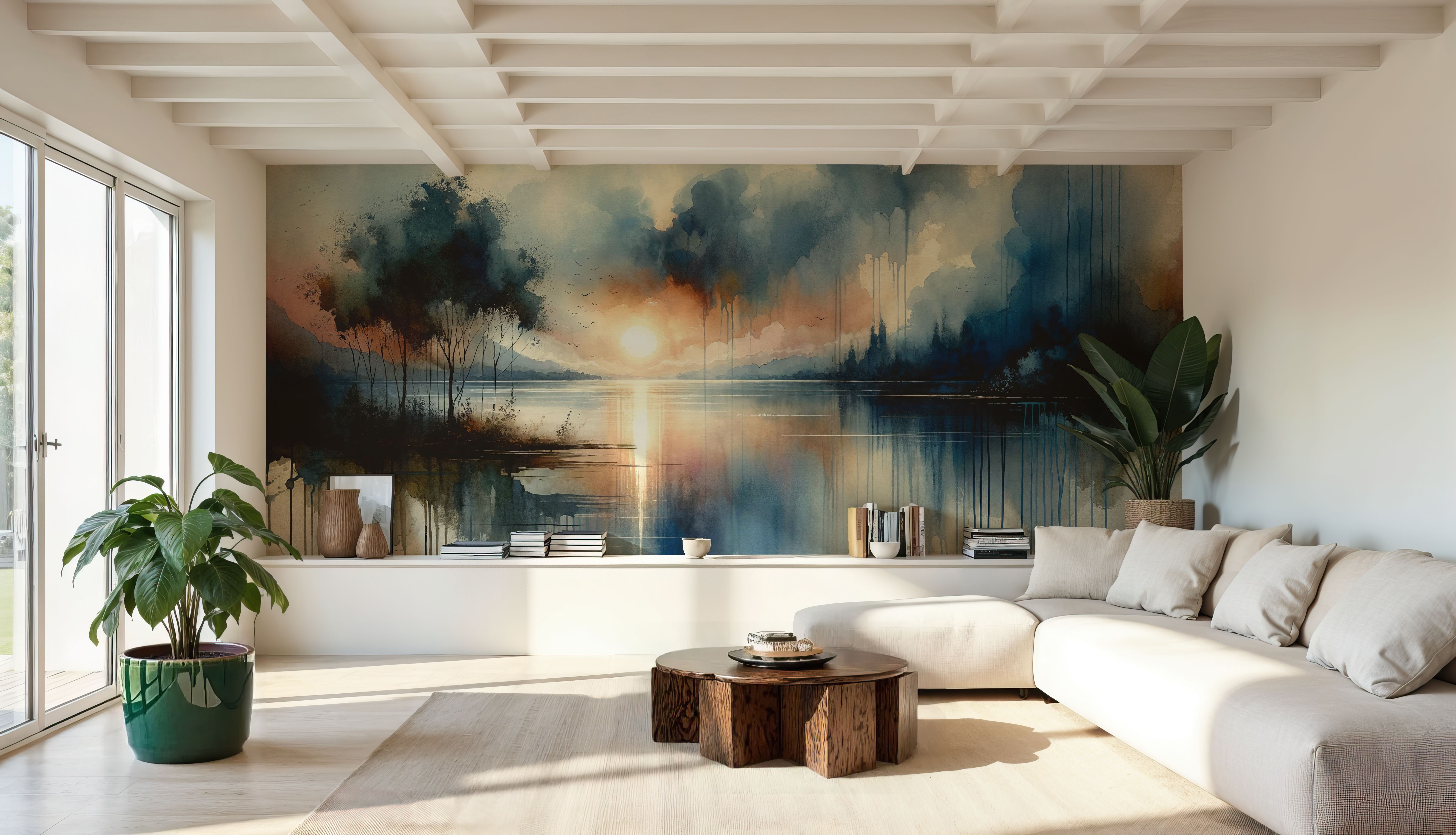 Watercolor Abstract Lake