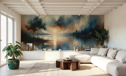 Watercolor Abstract Lake