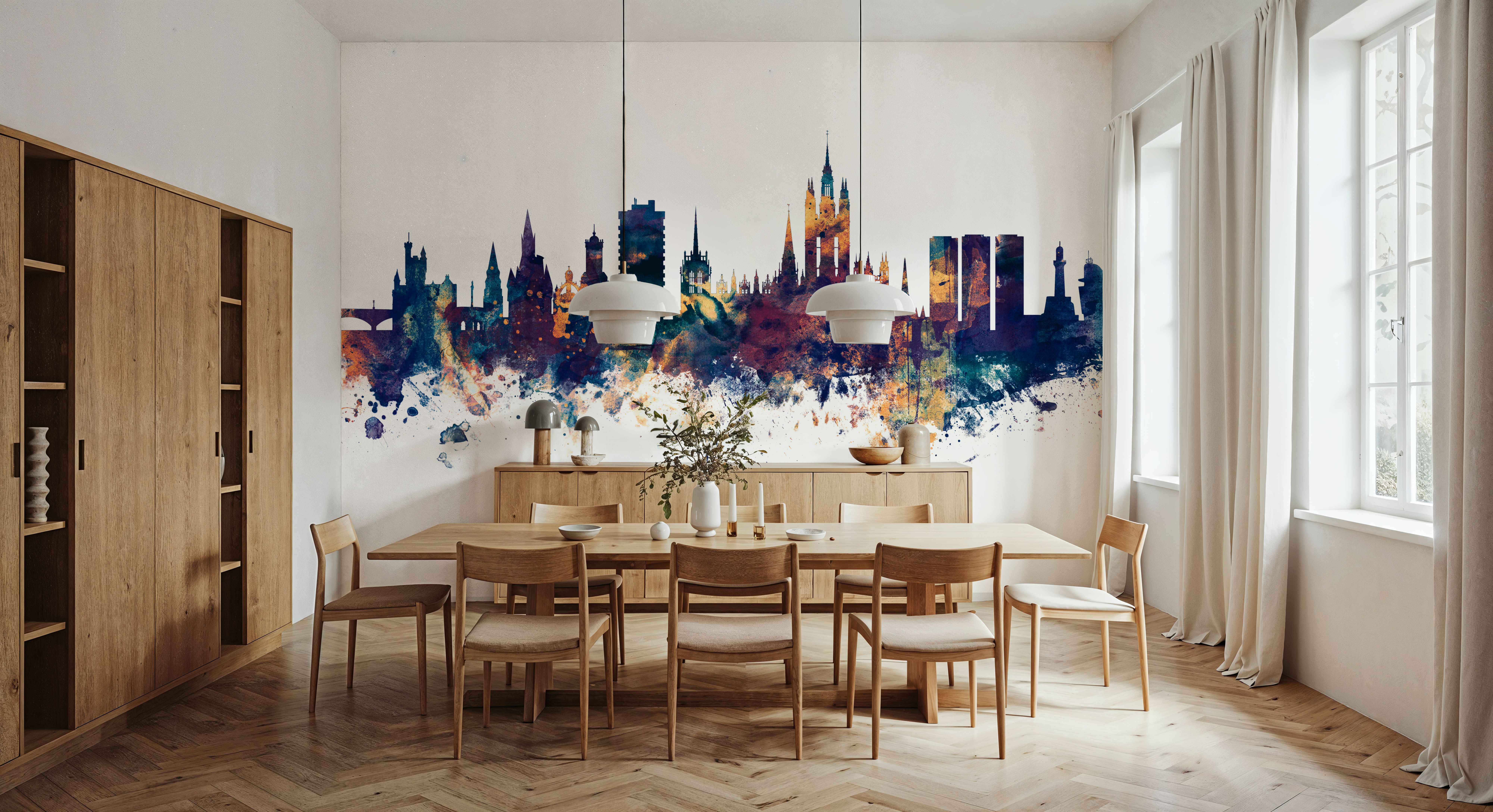 Aberdeen Scotland Skyline Blue & Bronze