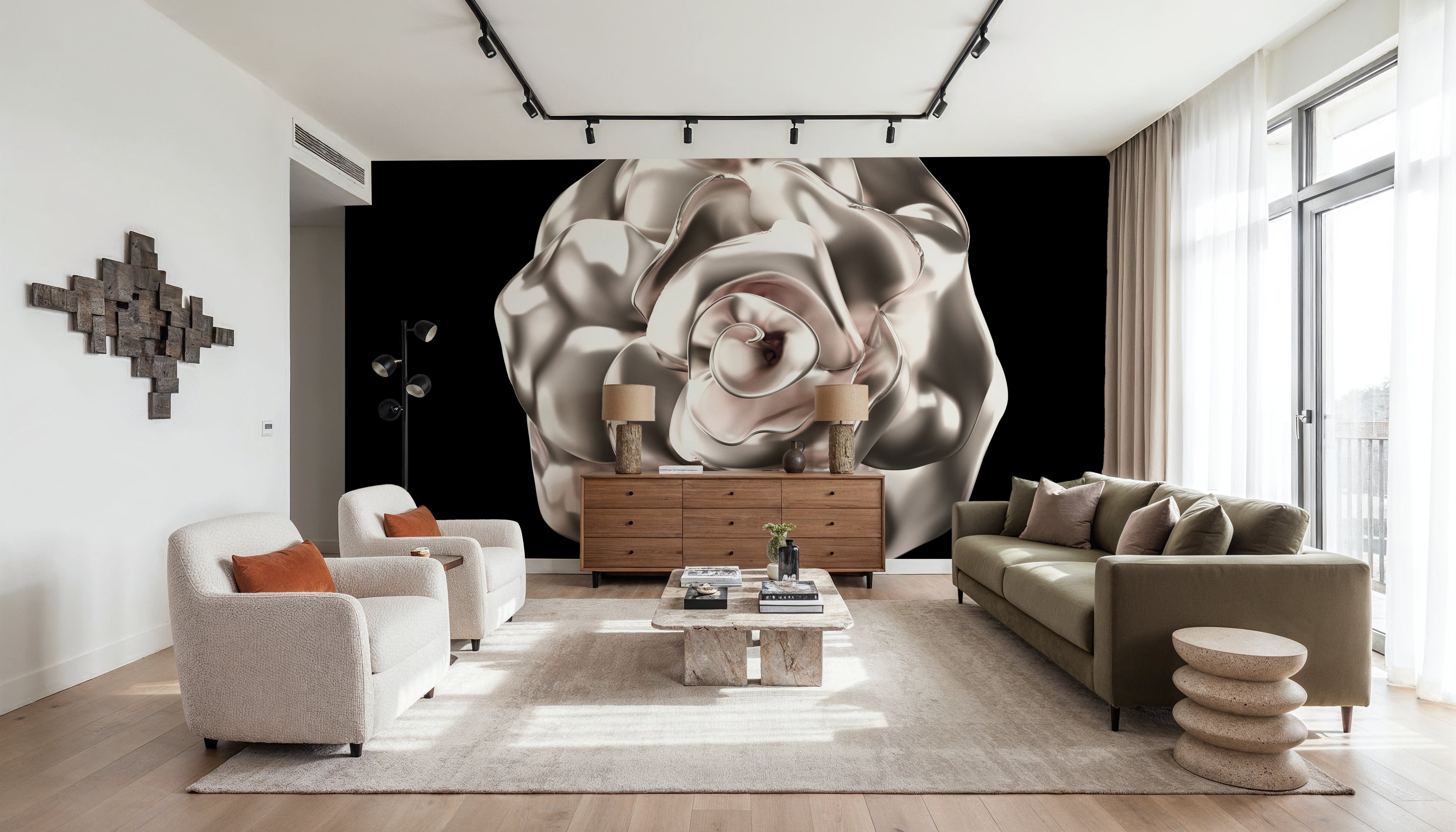Metallic Rose in 3d Effect