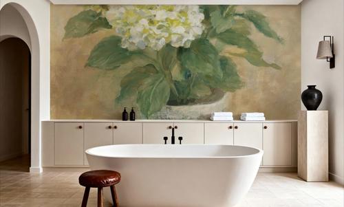 Pot of White Hydrangea