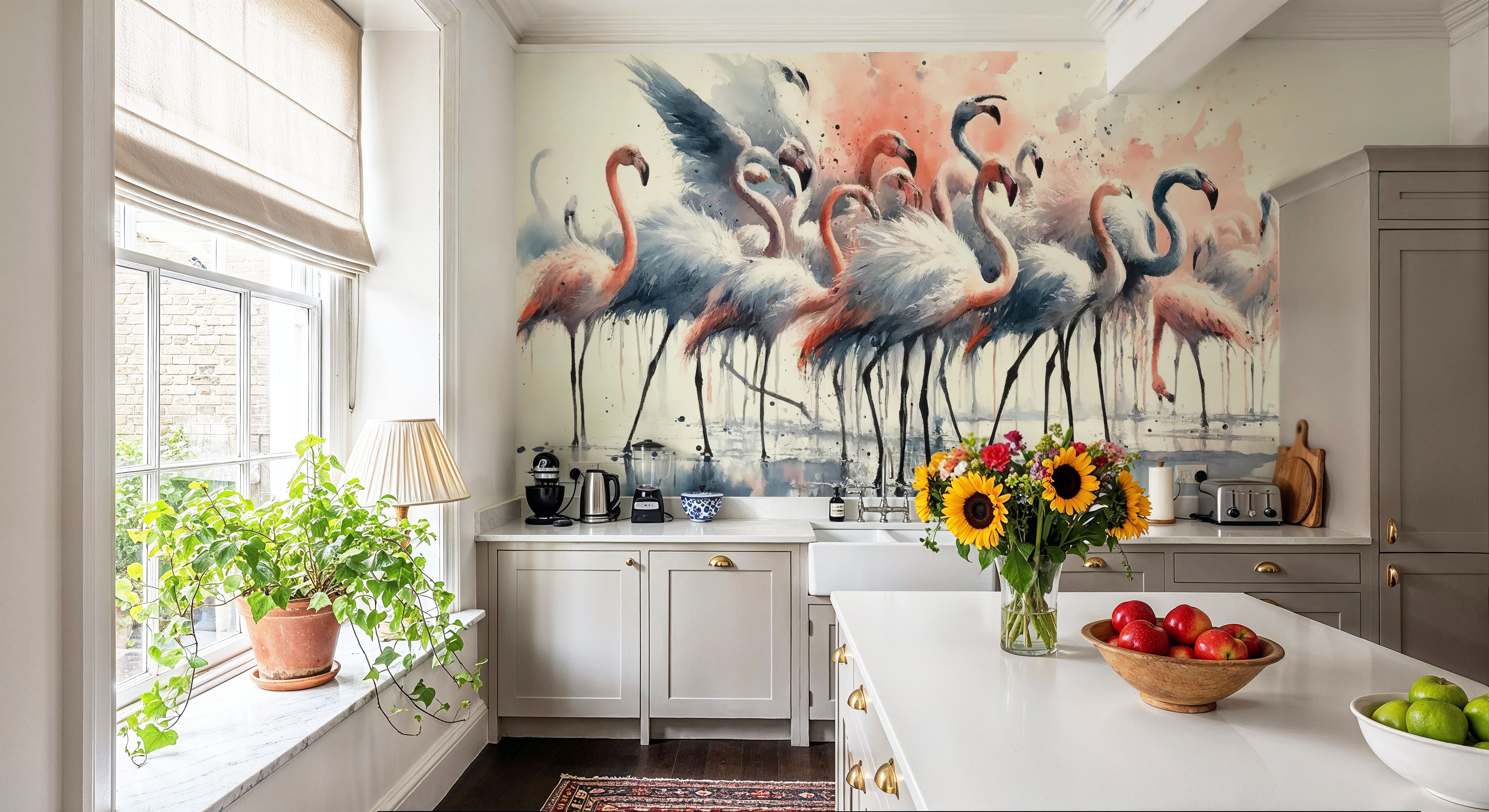 Elegance of Flamingos at Rest