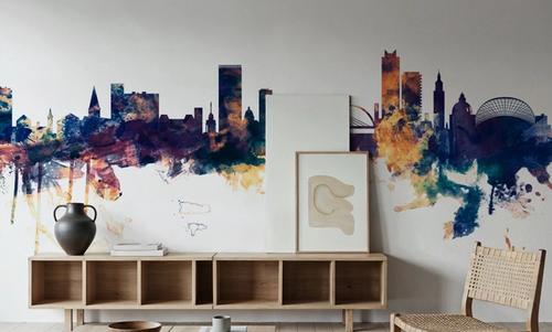 Liege Belgium Skyline Blue & Bronze
