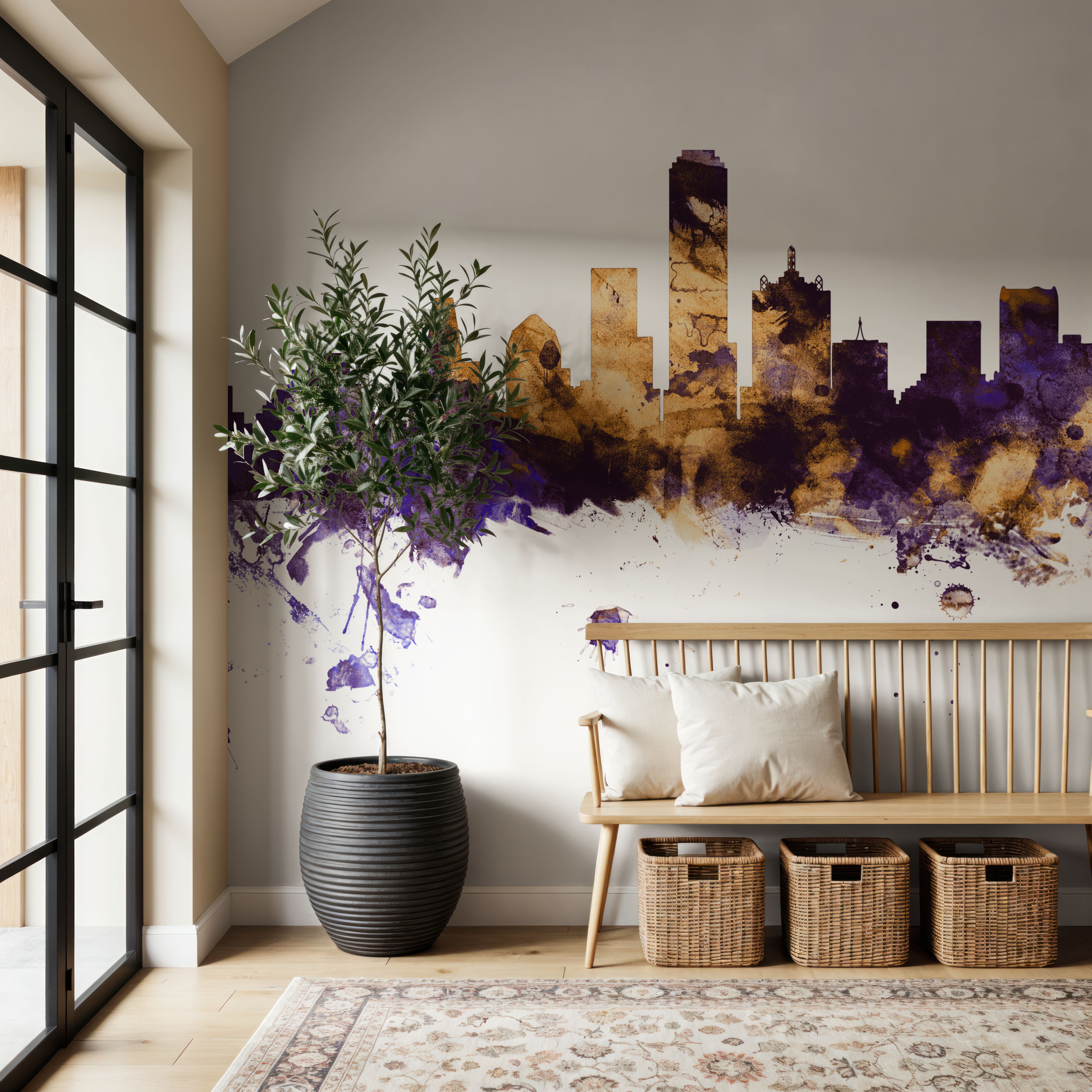 Dallas Skyline Purple & Gold