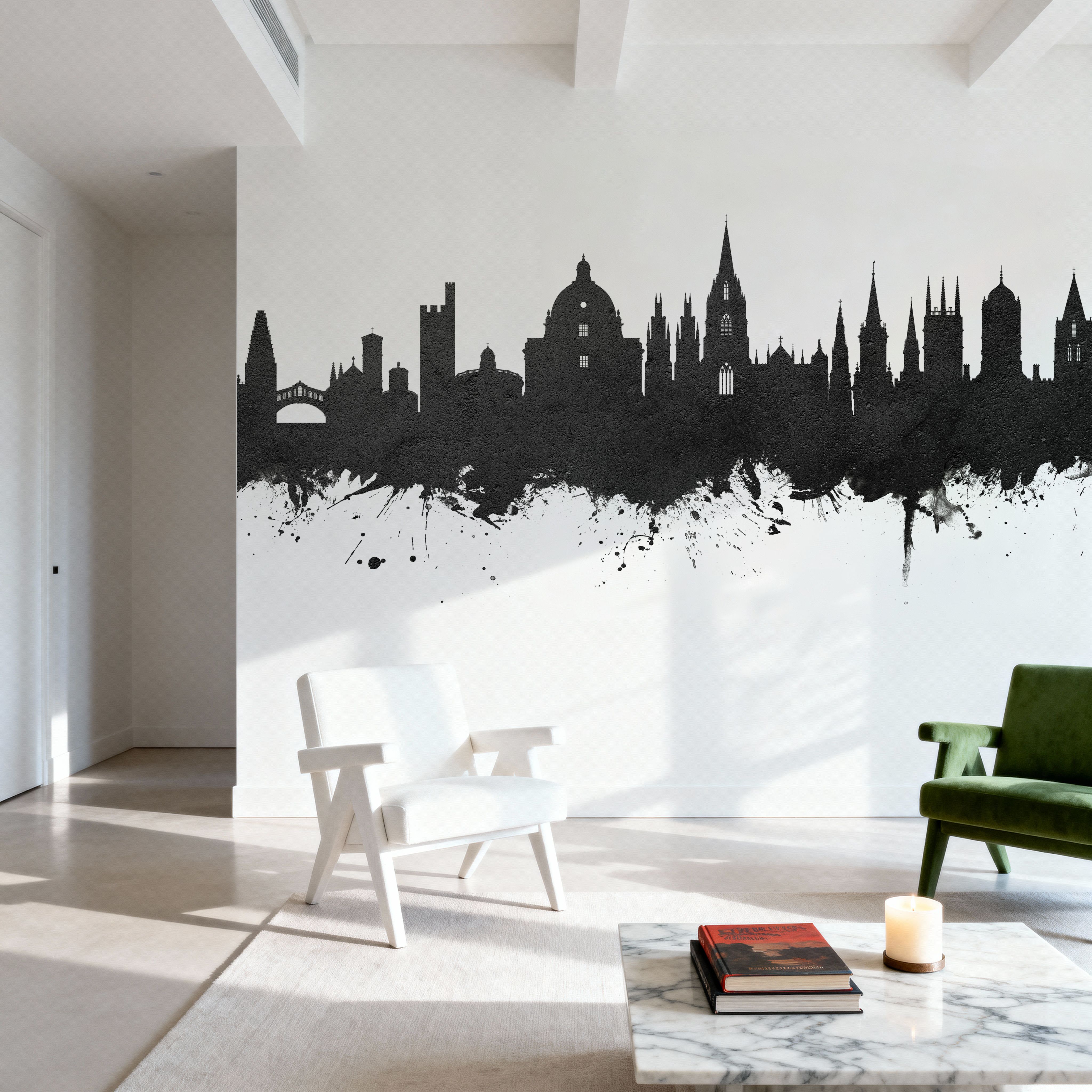 Oxford England Skyline Black & White