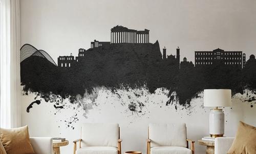Athens Greece Skyline Black & White