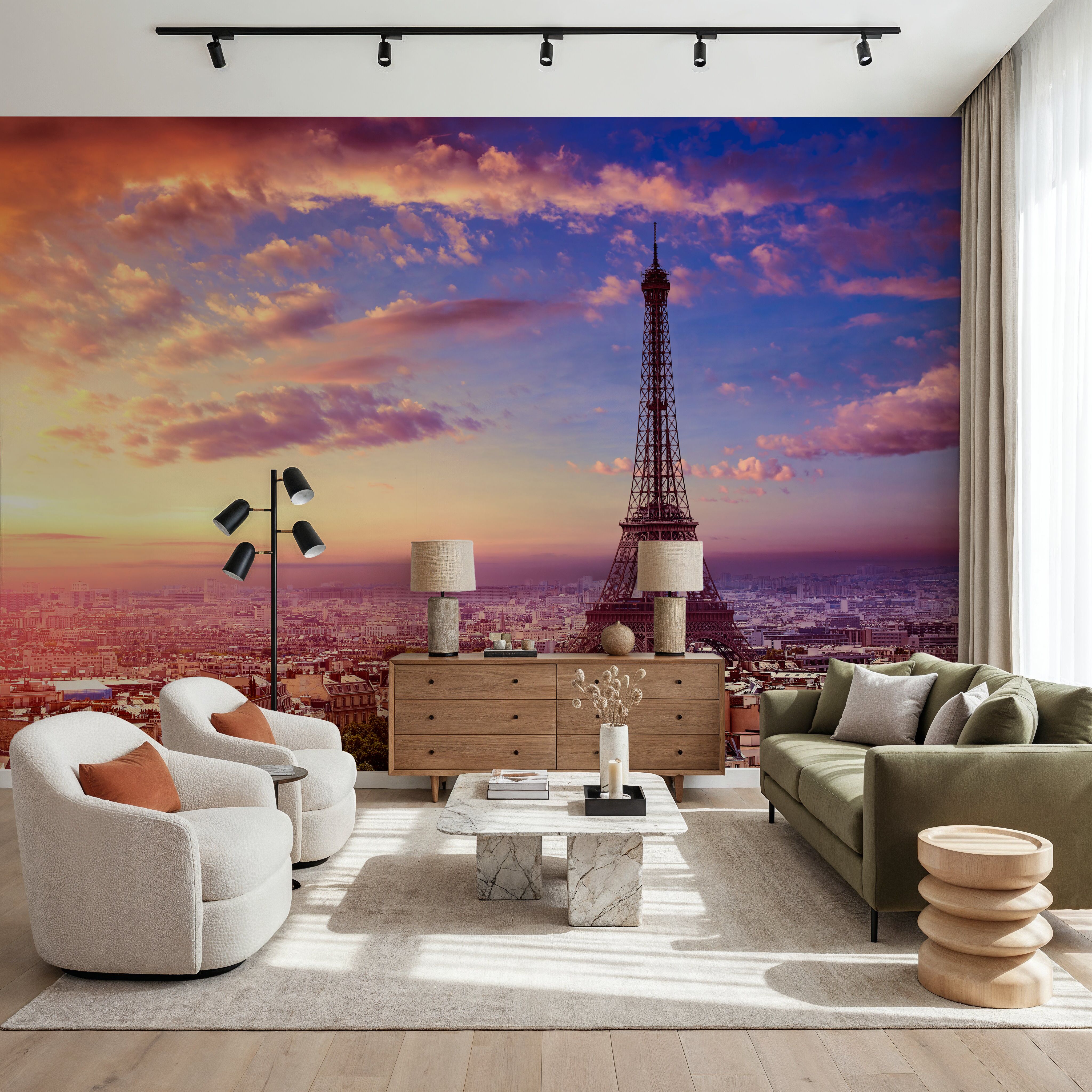 Eiffel Tower Pink Sky