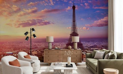 Eiffel Tower Pink Sky