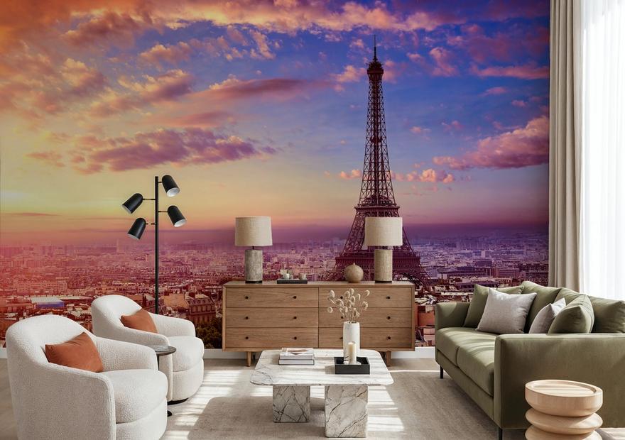 Eiffel Tower Pink Sky