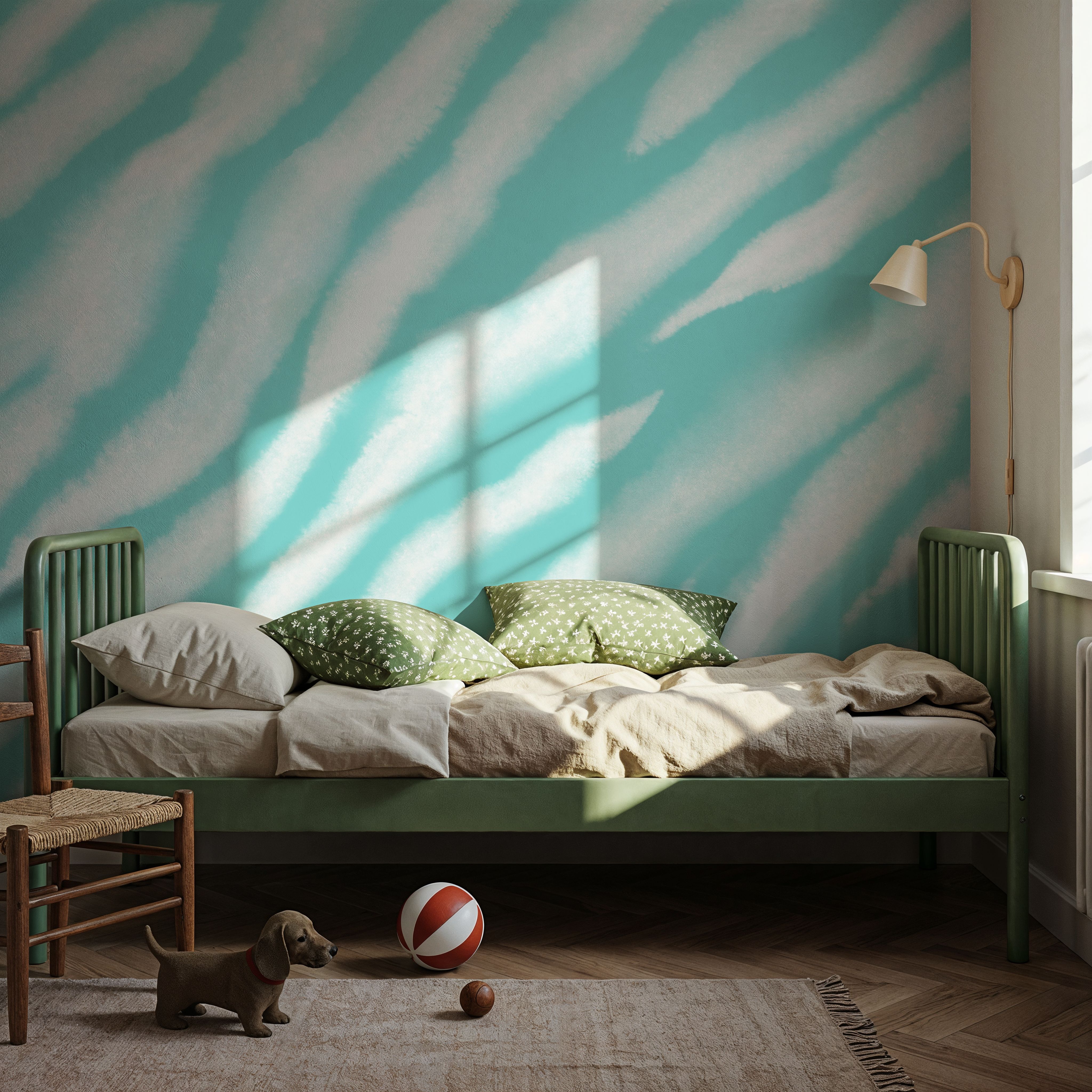 Watercolor Tiger Stripes, Turqouise