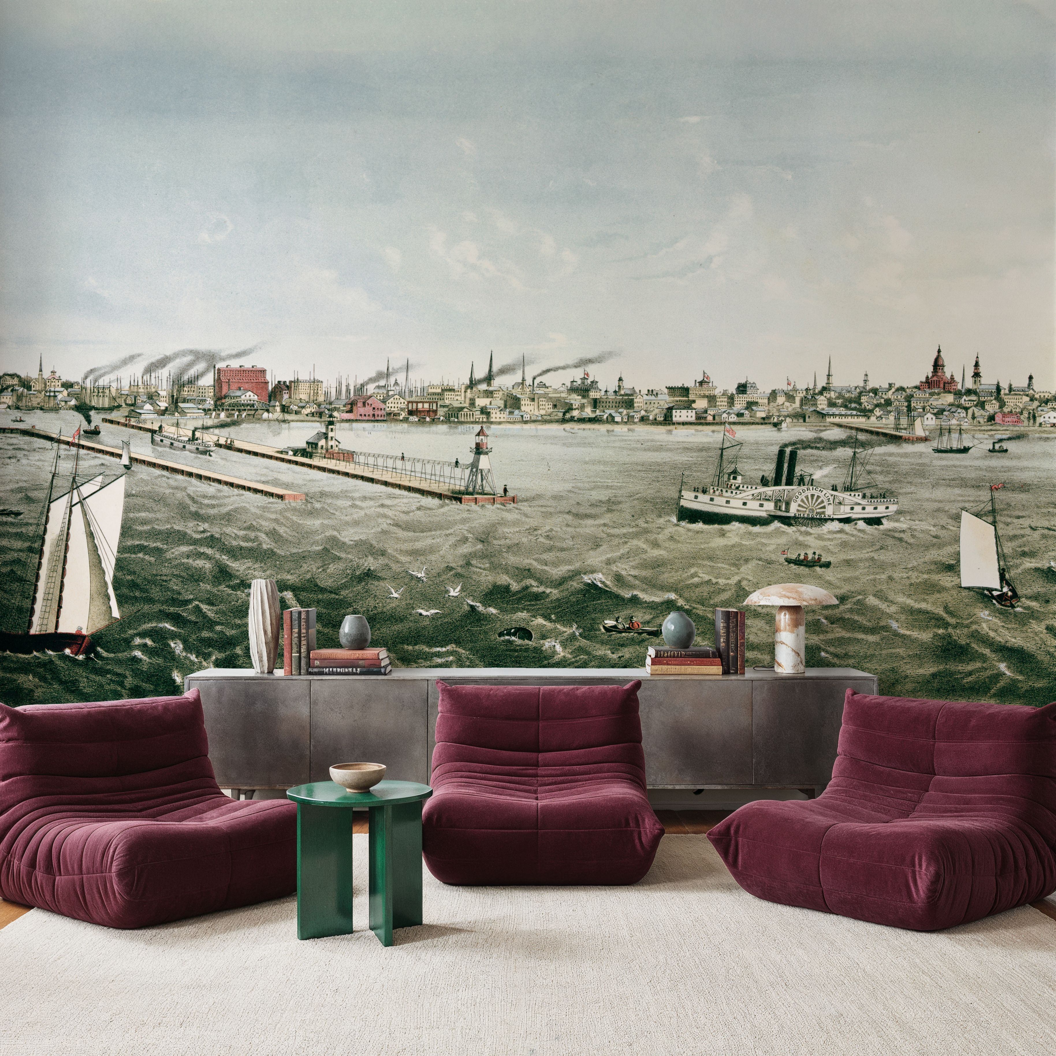 Old view of Milwaukee from Lake Michigan, 1874