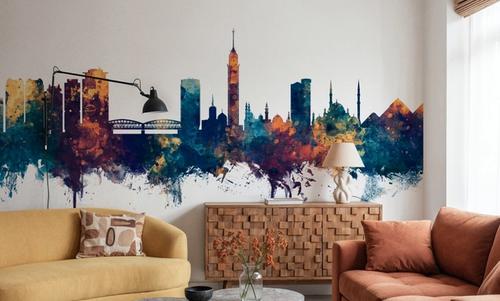 Cairo Egypt Skyline Blue & Bronze