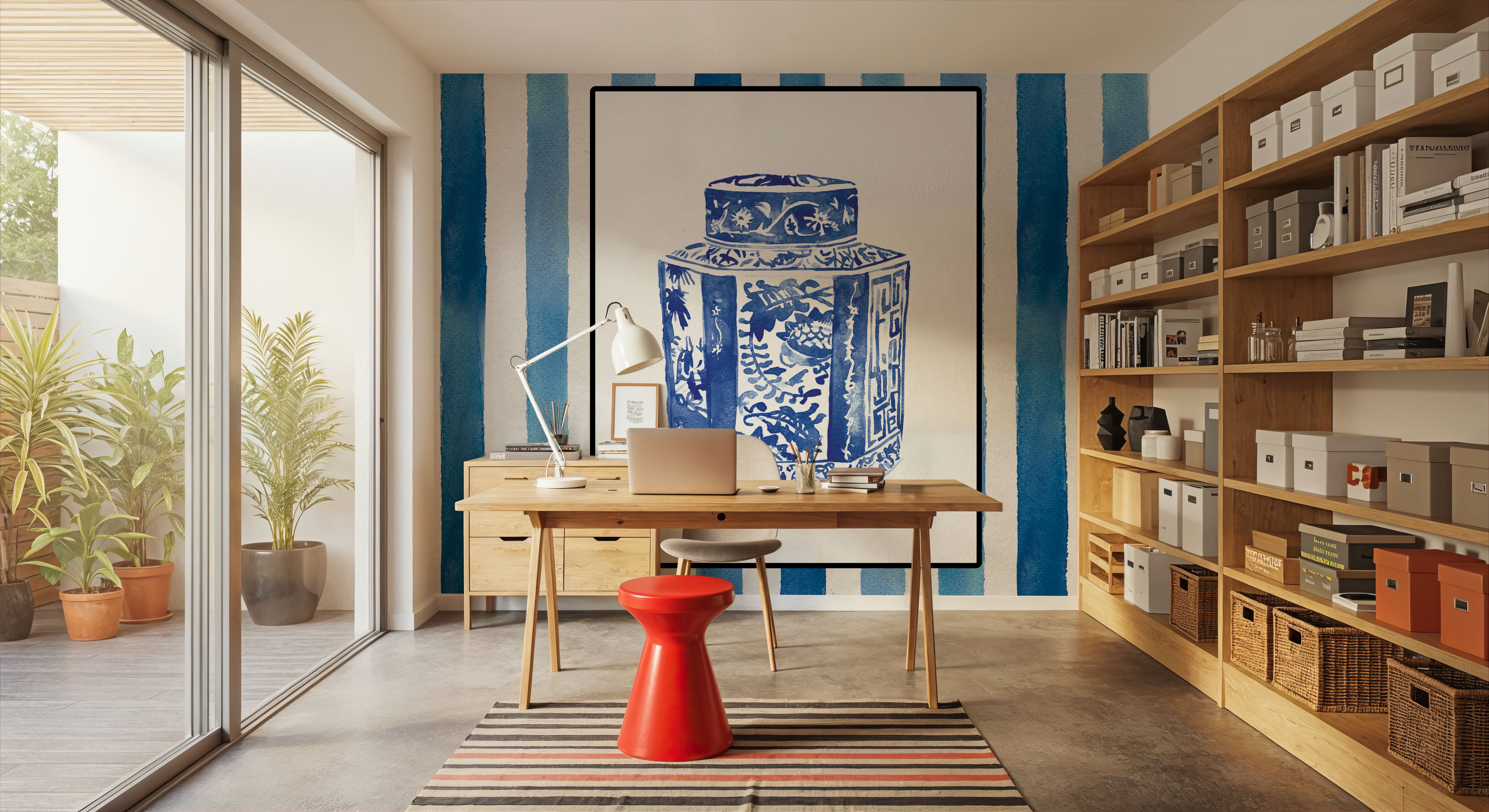 Chinoiserie Vase I Stripes