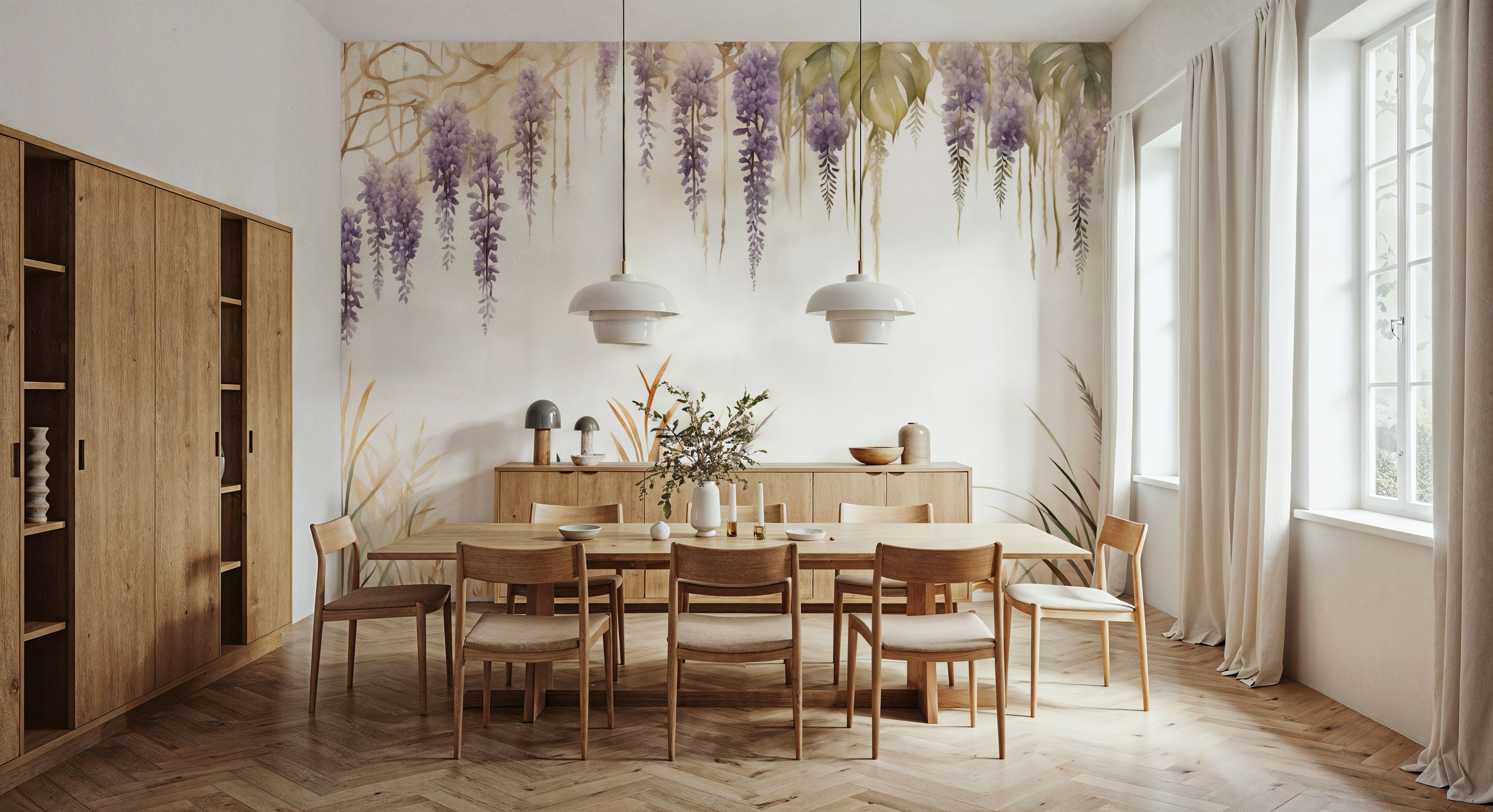 Wisteria and Field Grasses