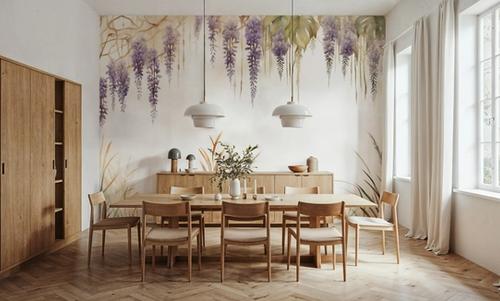 Wisteria and Field Grasses