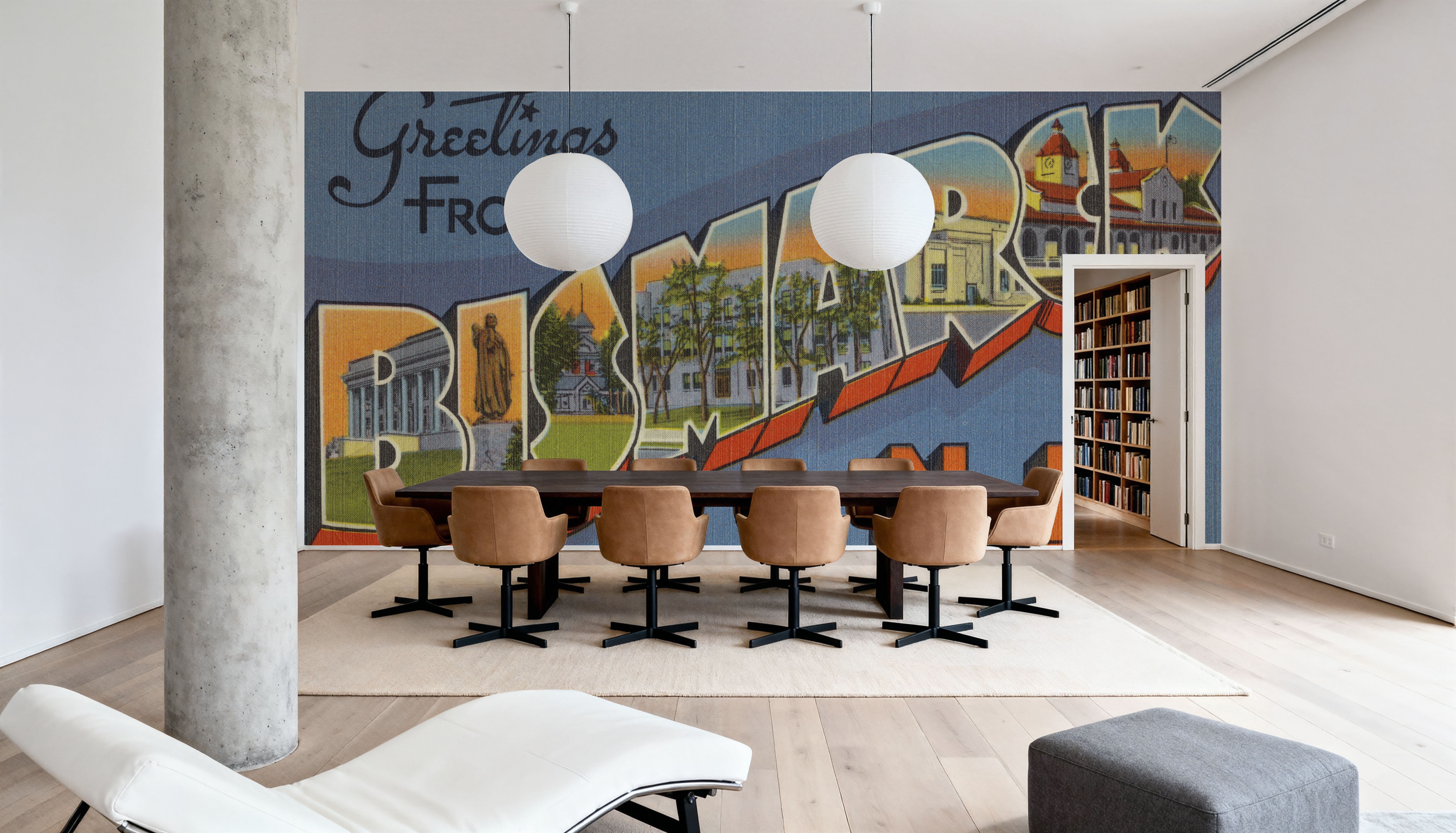 Greetings from Bismarck - Screenprint Postcard