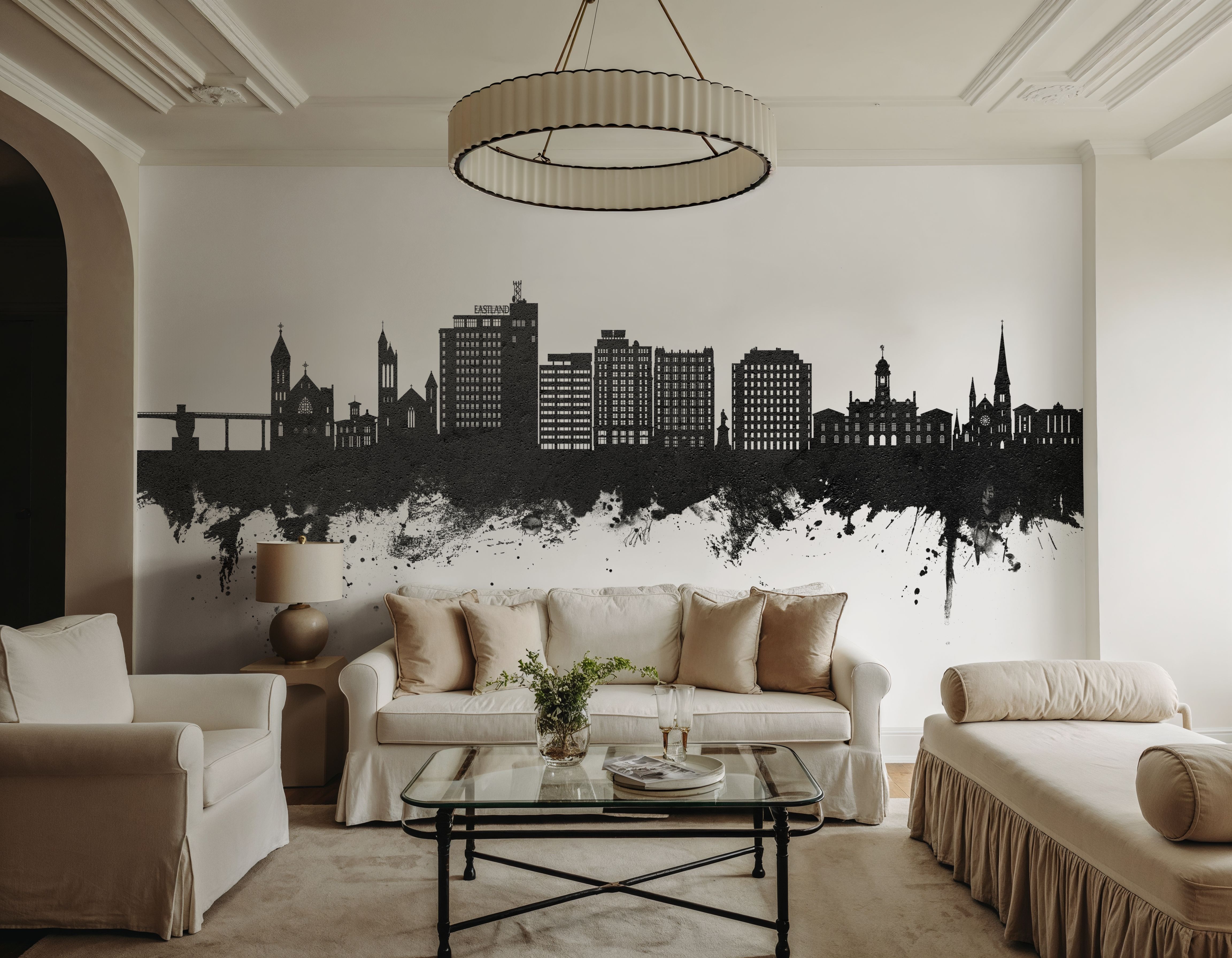 Portland Maine Skyline Black & White