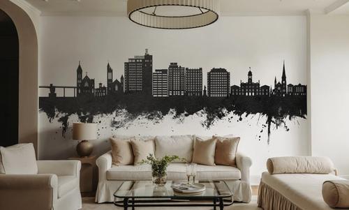 Portland Maine Skyline Black & White