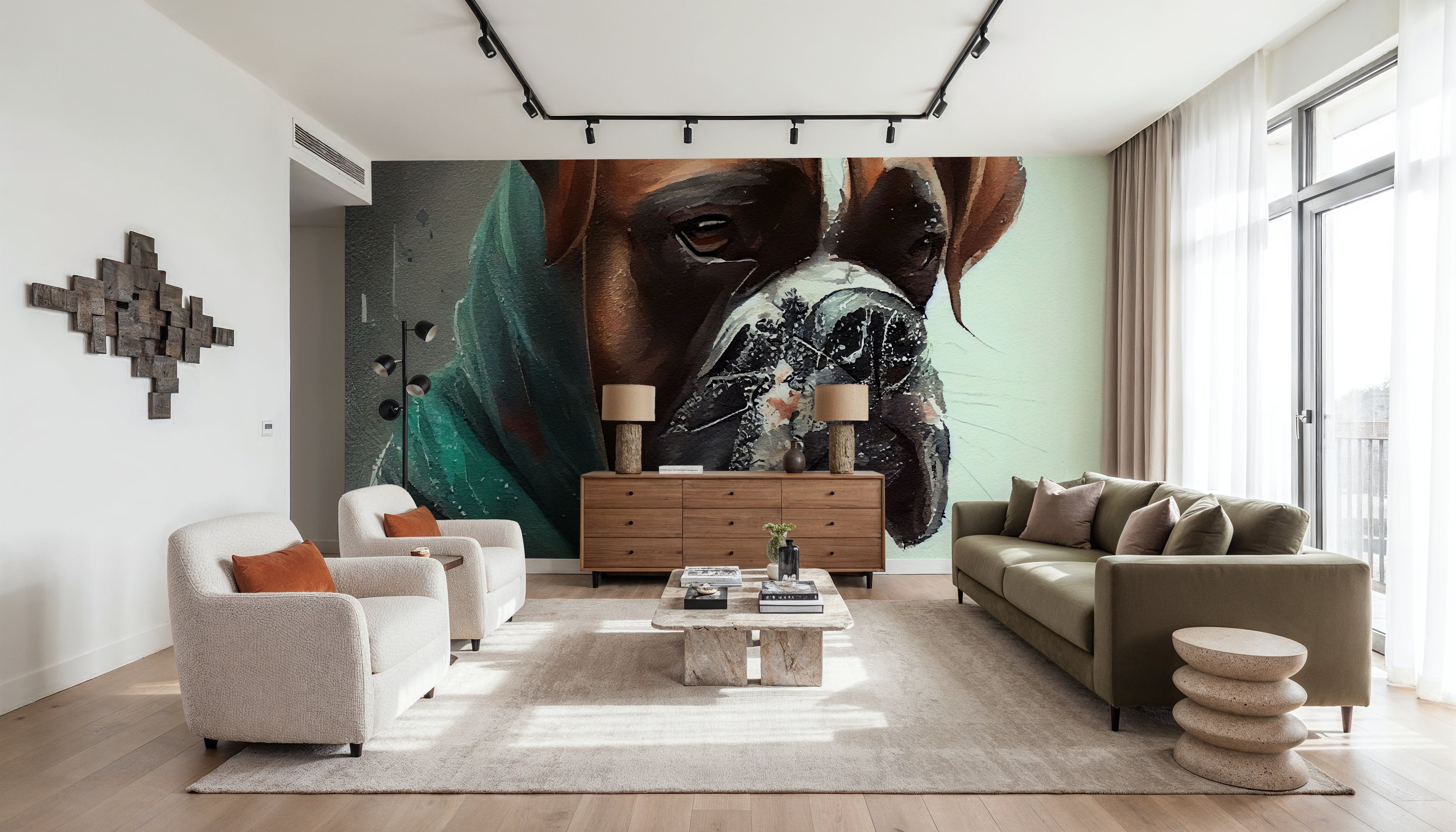 Watercolor Boxer Dog