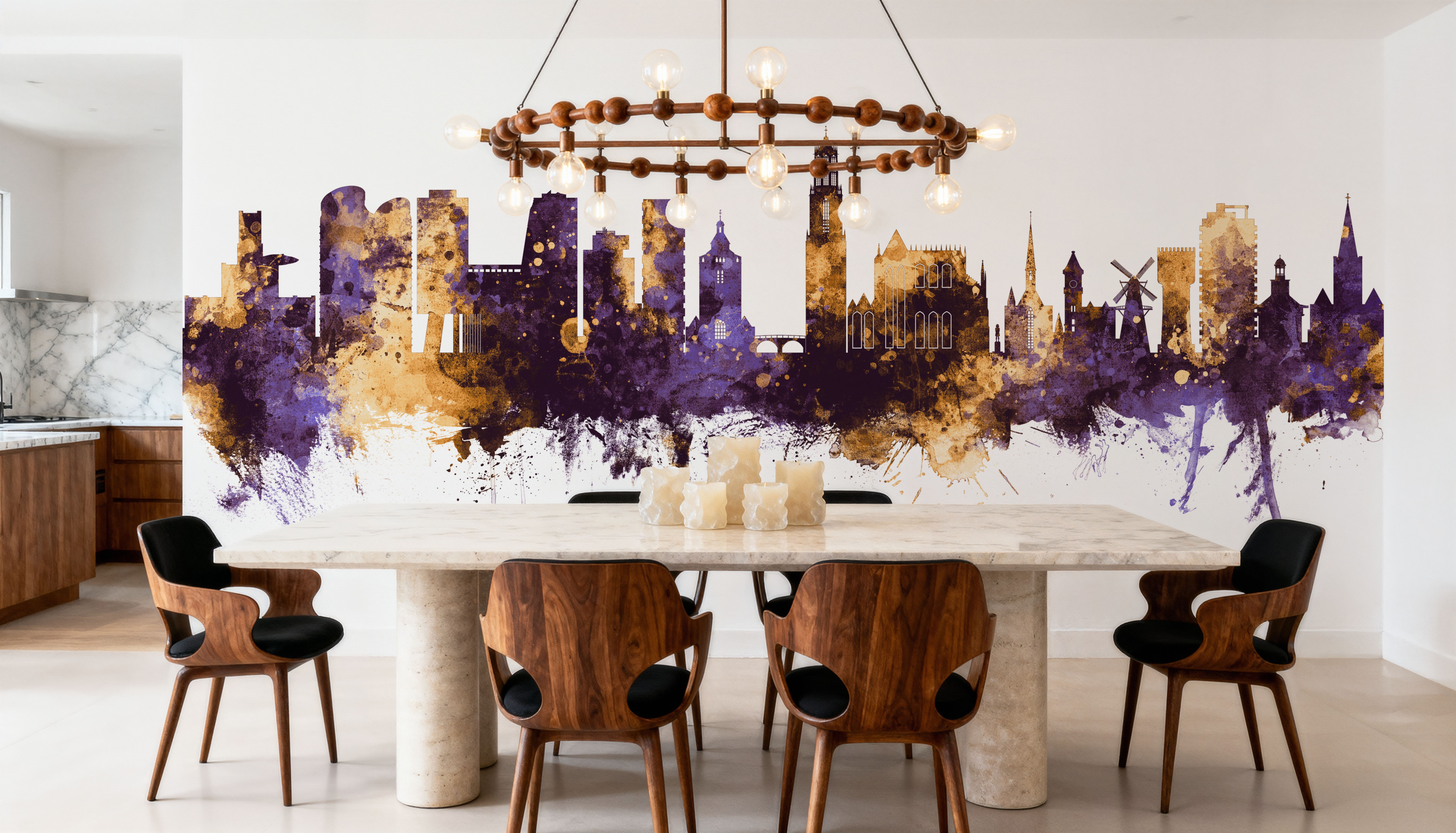 Utrecht The Netherlands Skyline Purple & Gold