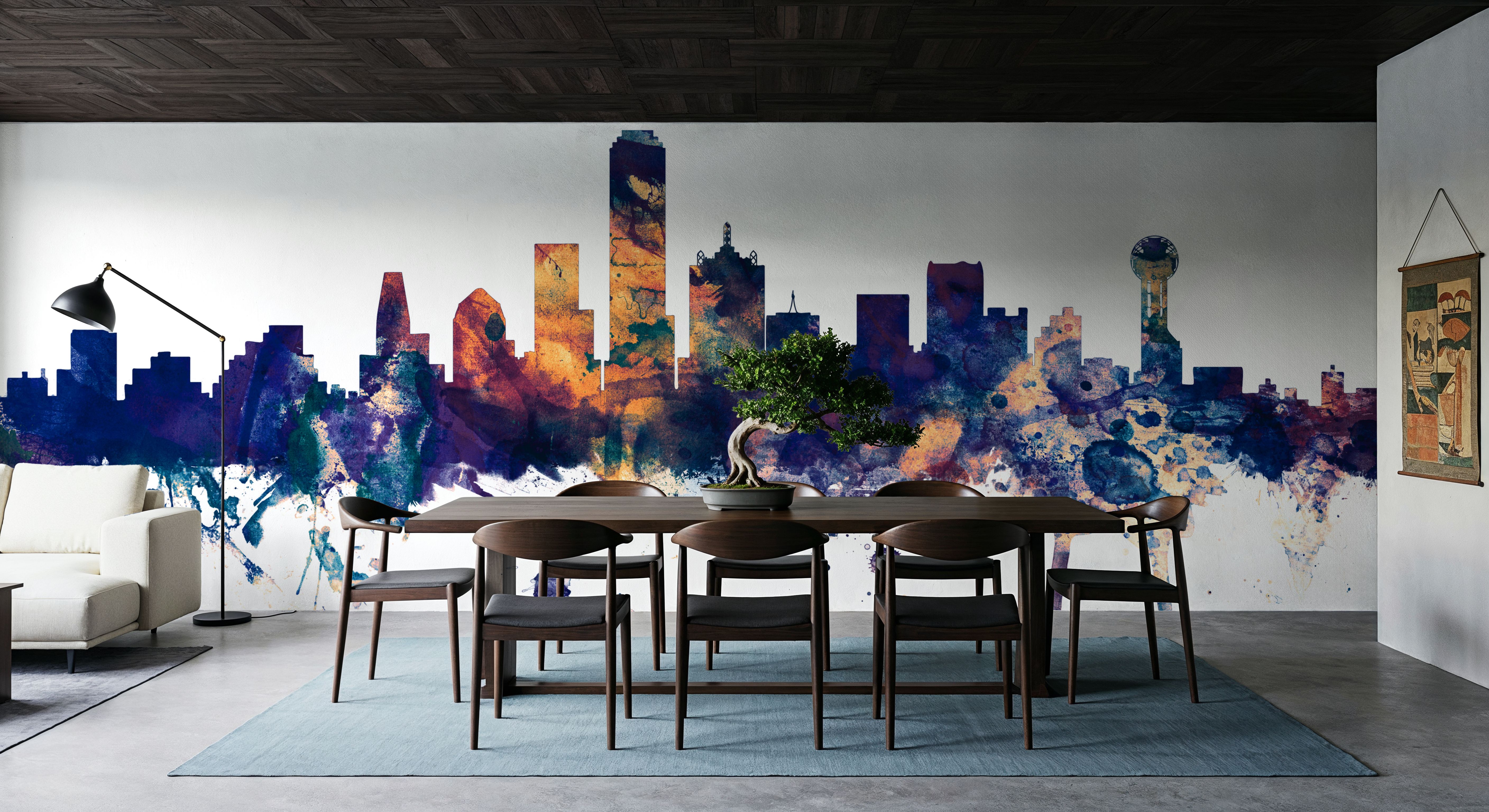 Dallas Skyline Blue & Bronze