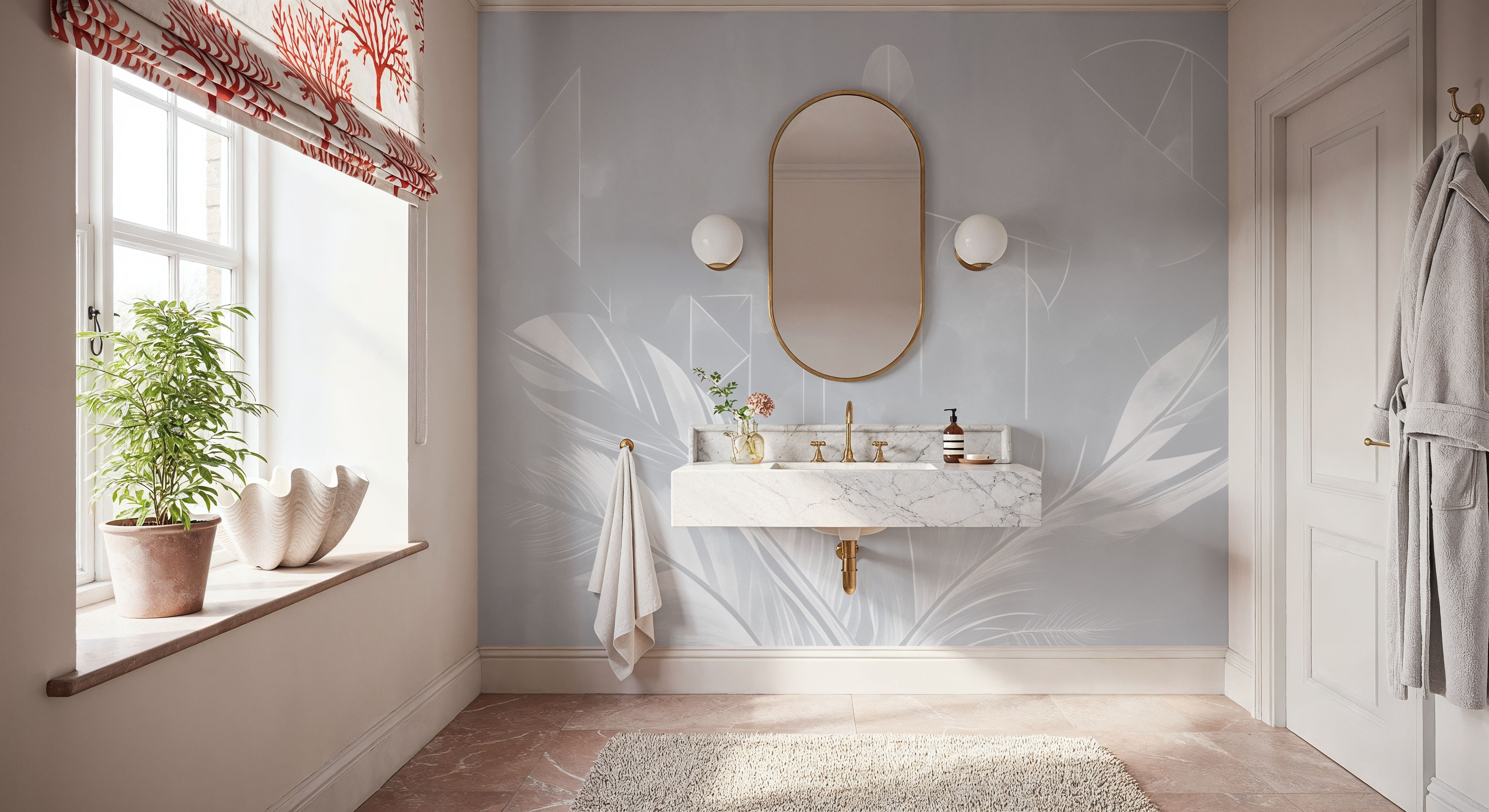 Solid Feather Geometry Gray