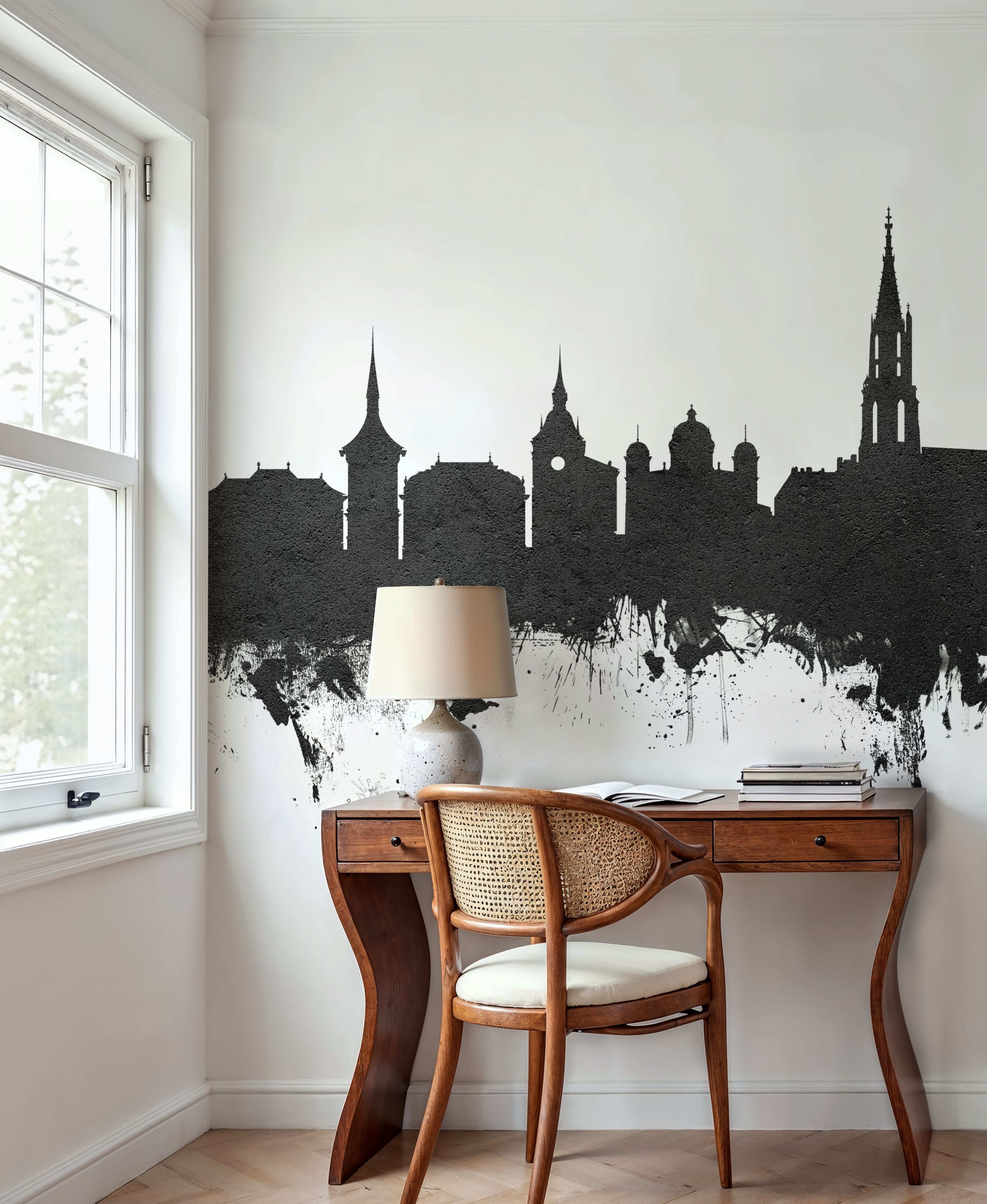 Bern Switzerland Skyline Black & White