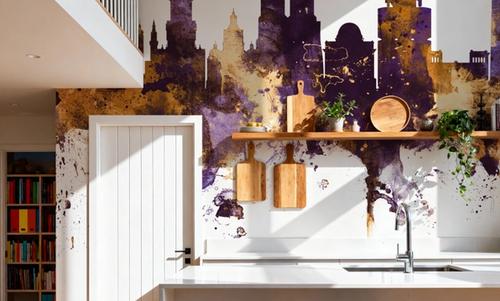 Munich Skyline Purple & Gold