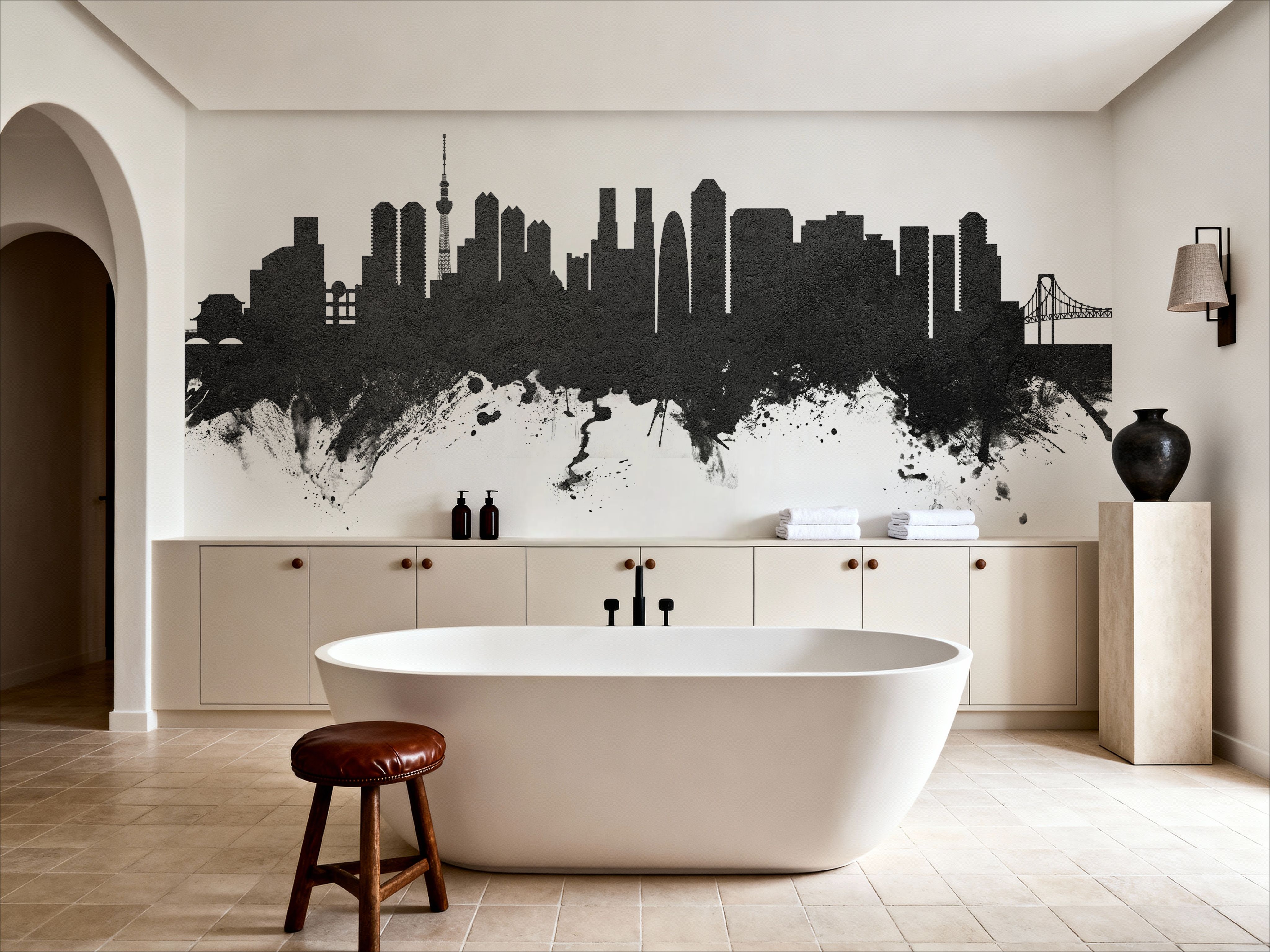 Tokyo Japan Skyline Black & White