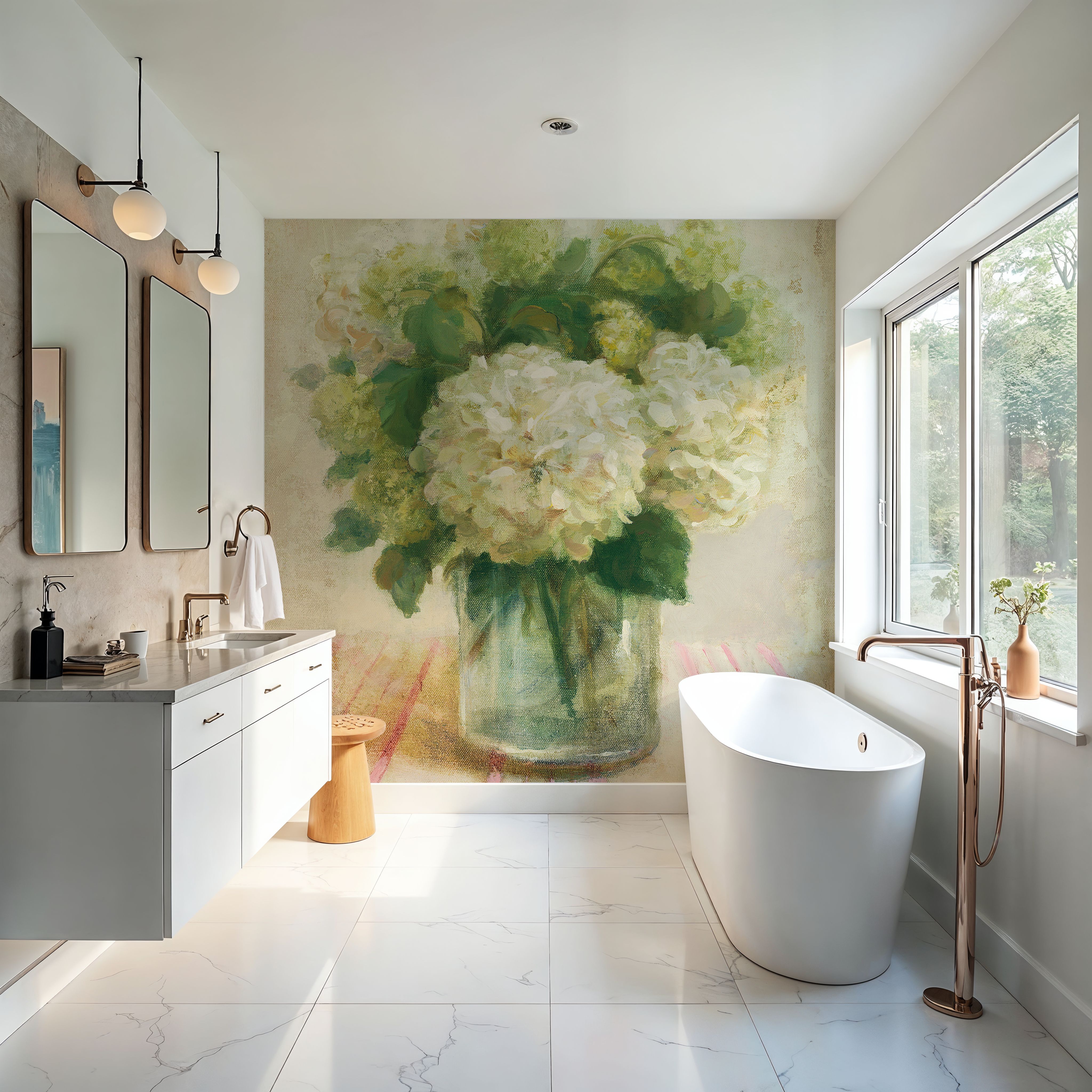 Cottage Hydrangeas in White