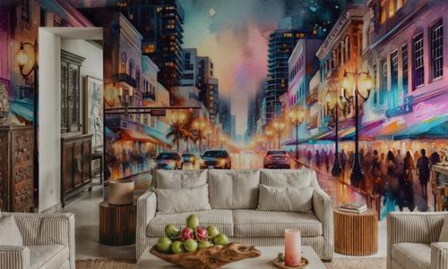 Miami Street At Night