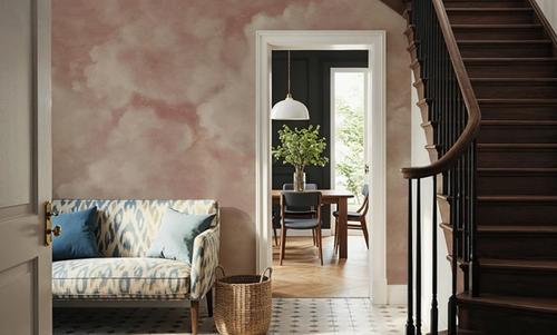 Painted Dreamy Clouds, Dusty Rose