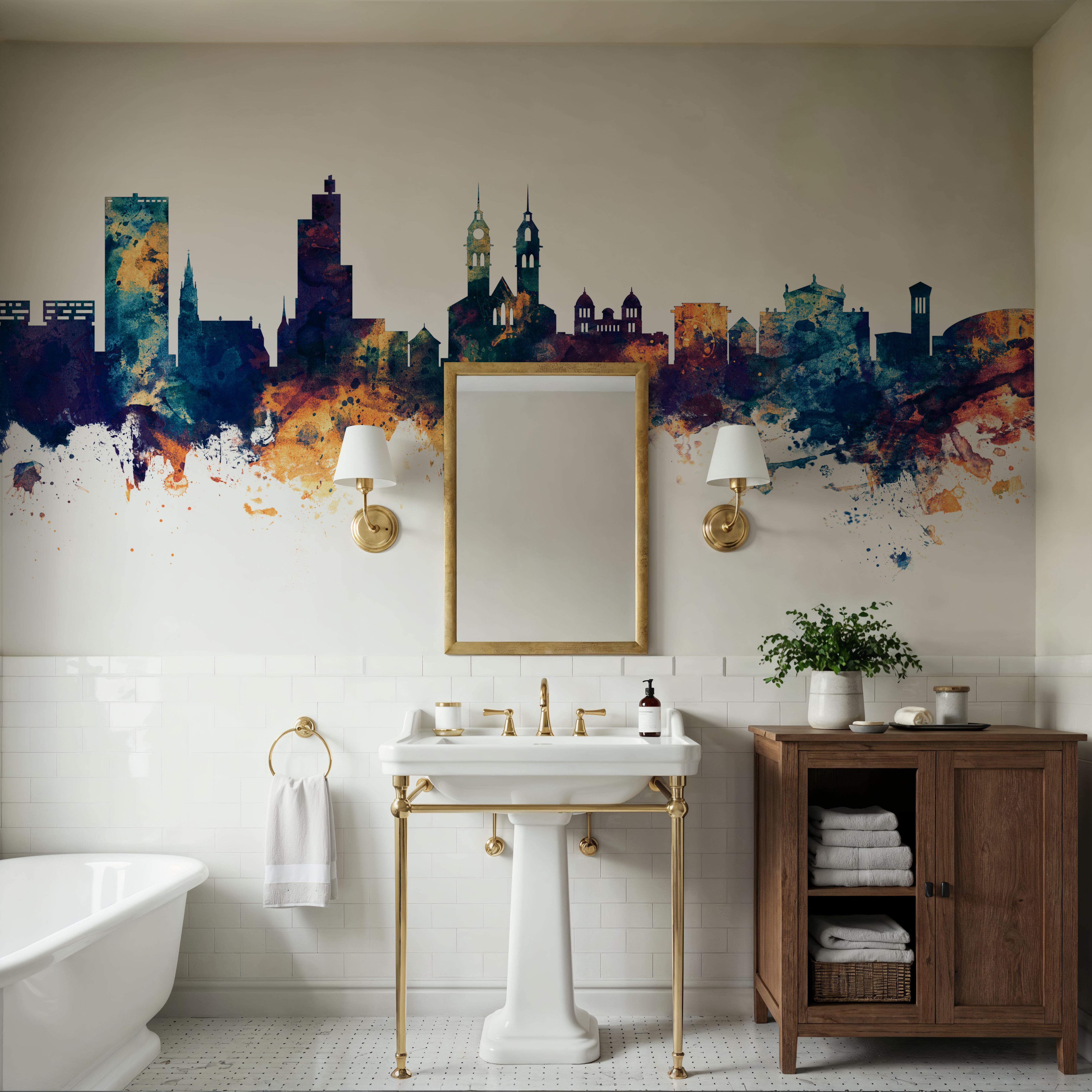 Wintherthur Switzerland Skyline Blue & Bronze