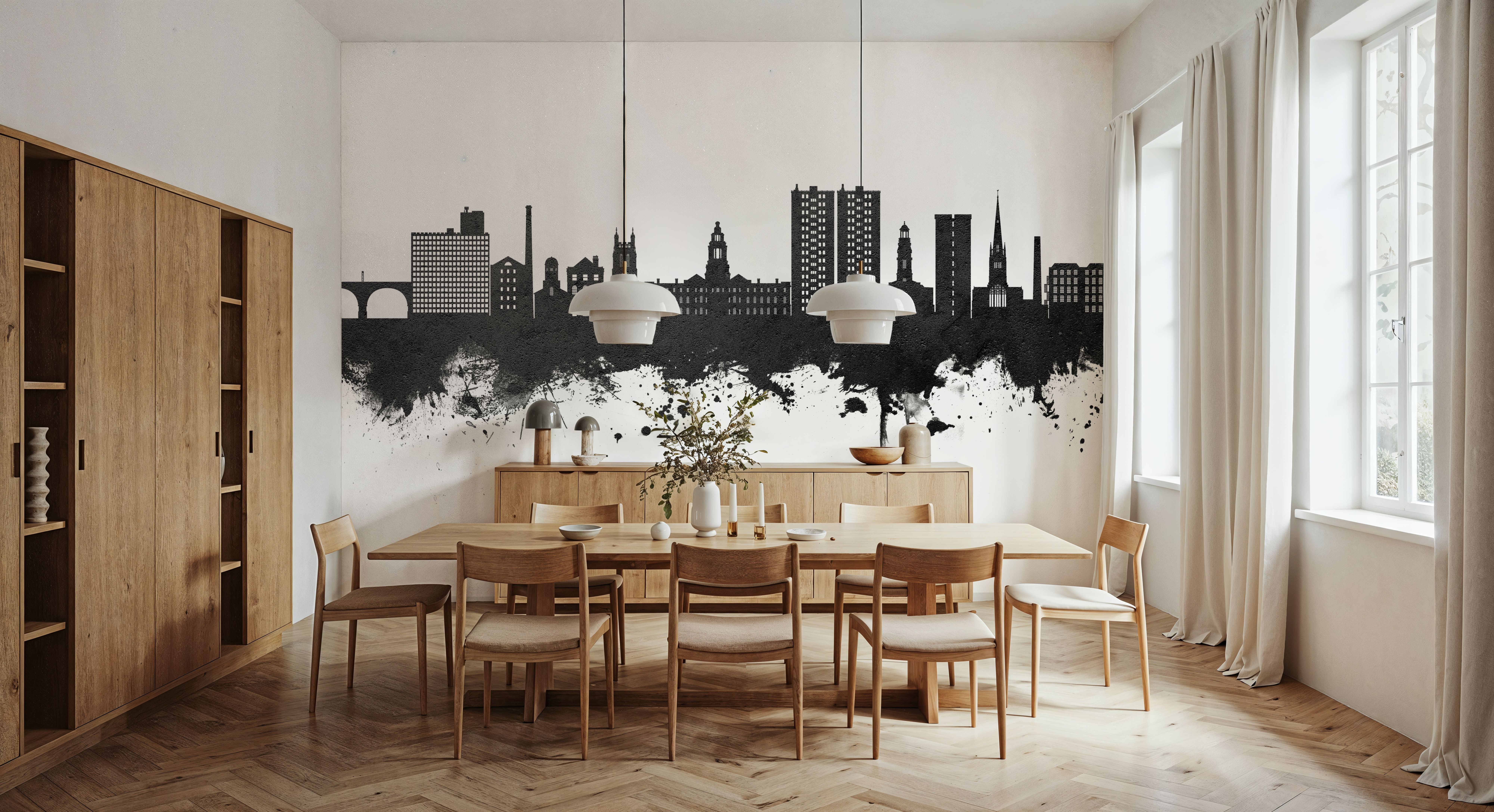 Stockport England Skyline Black & White