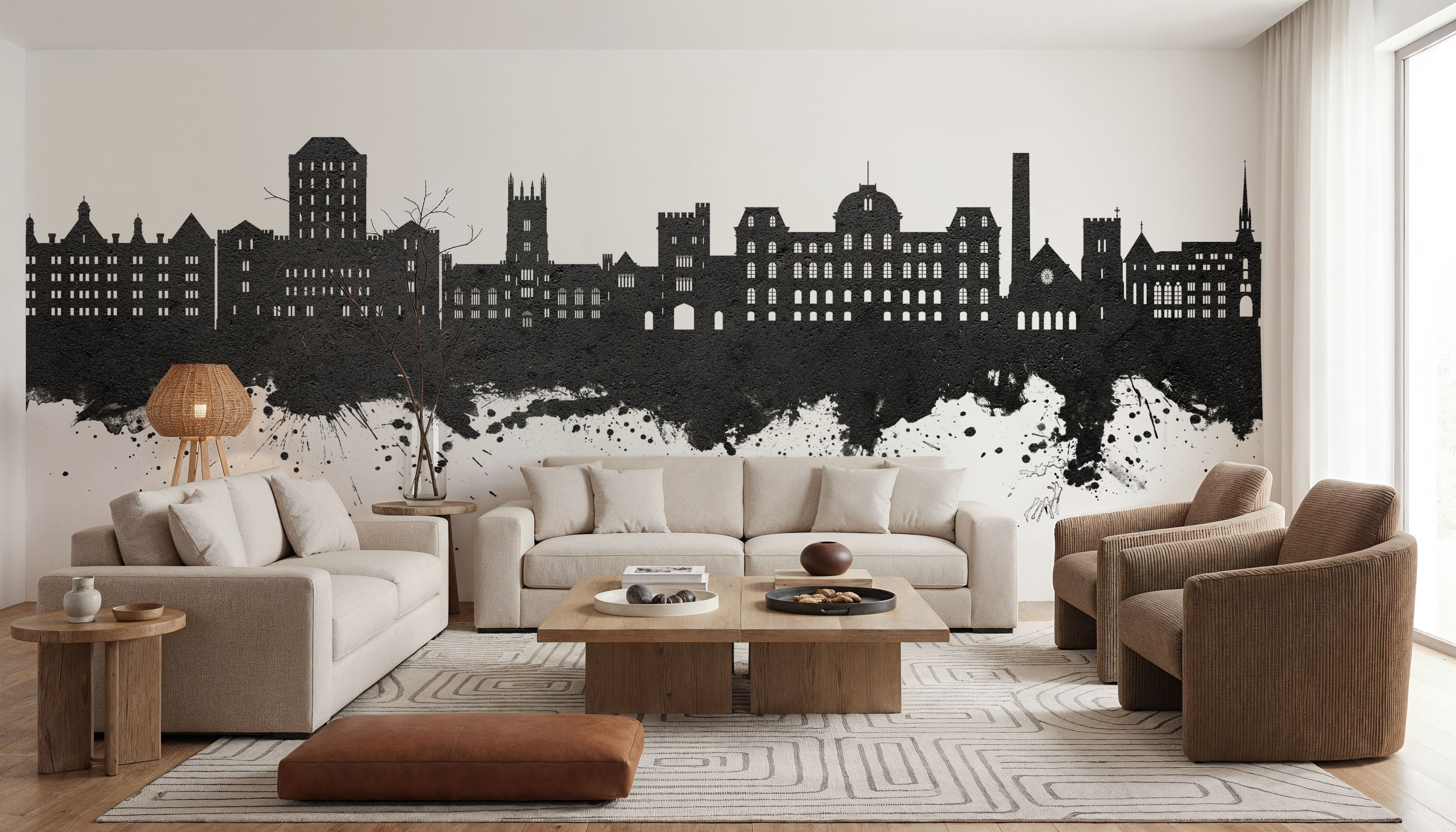 Poughkeepsie New York Skyline Black & White