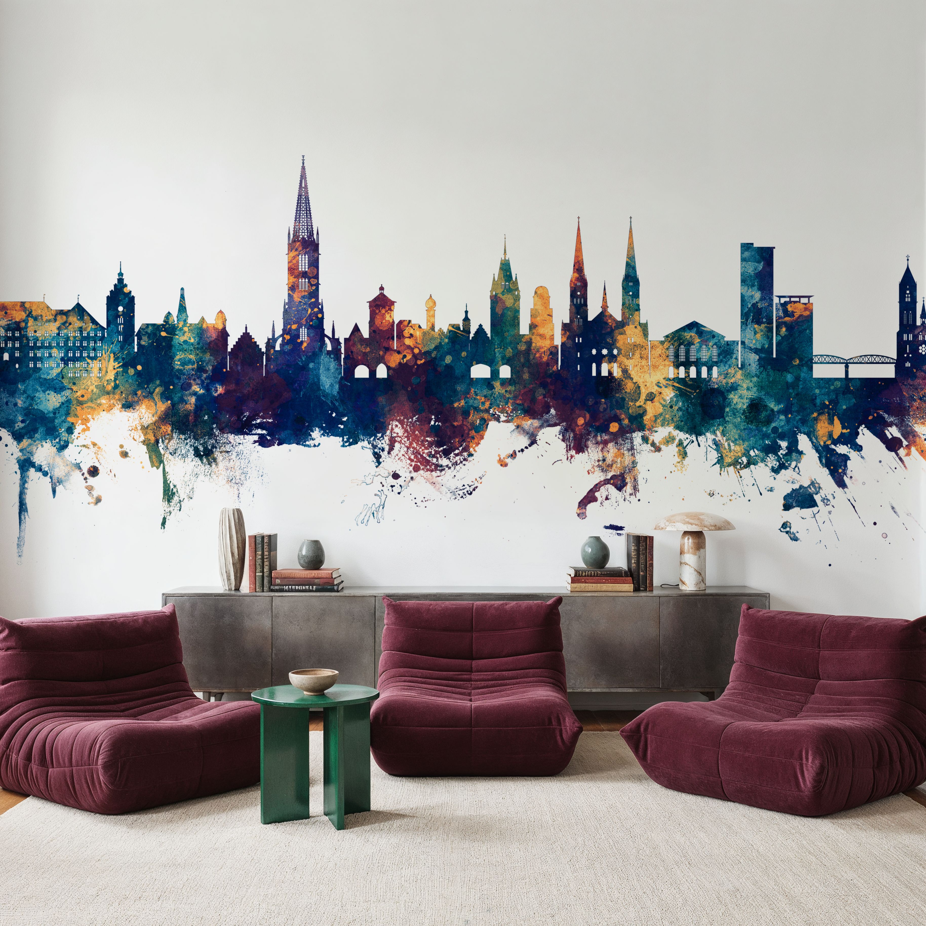 Freiburg Germnay Skyline Blue & Bronze