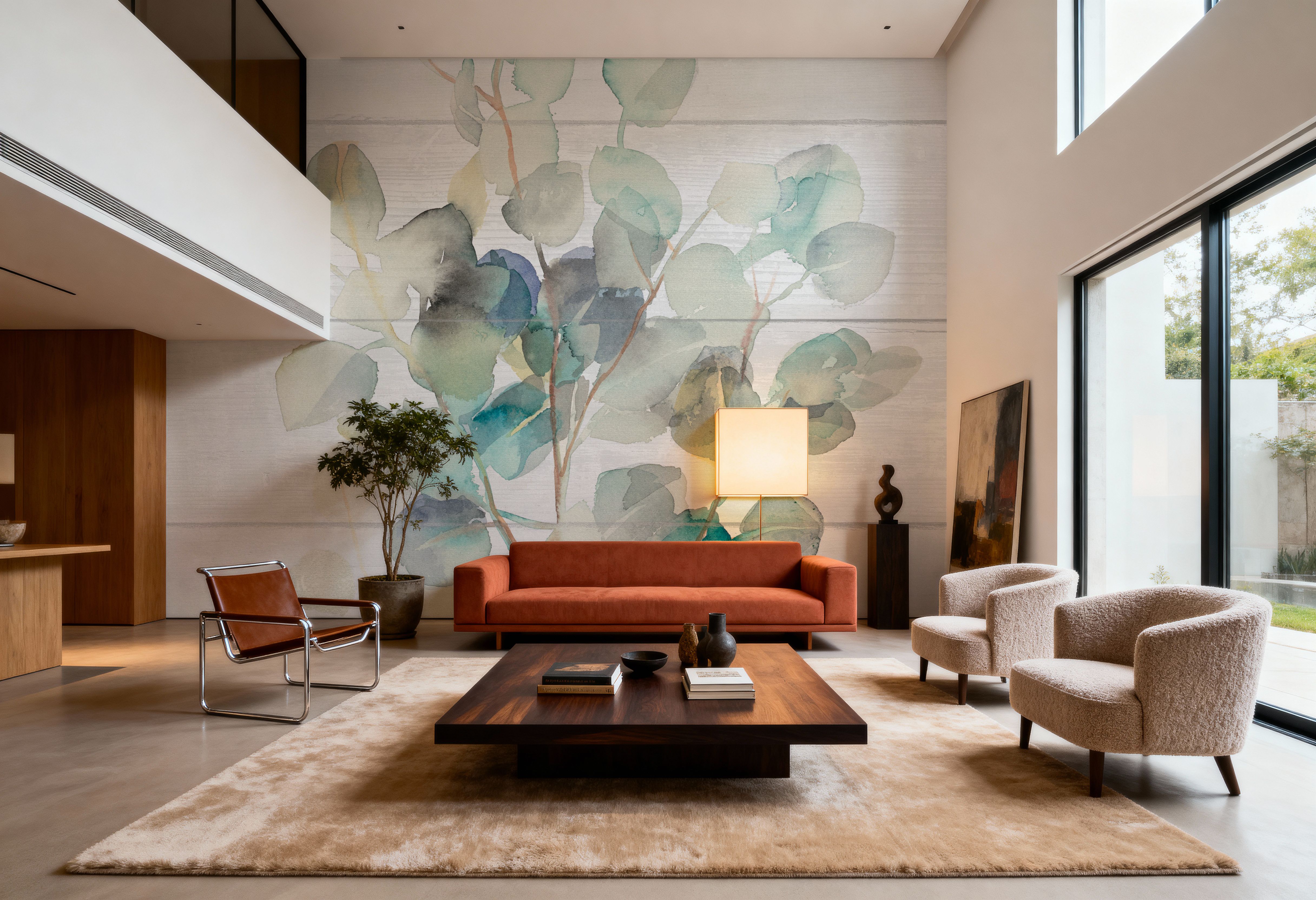 Eucalyptus III on Shiplap, Behang