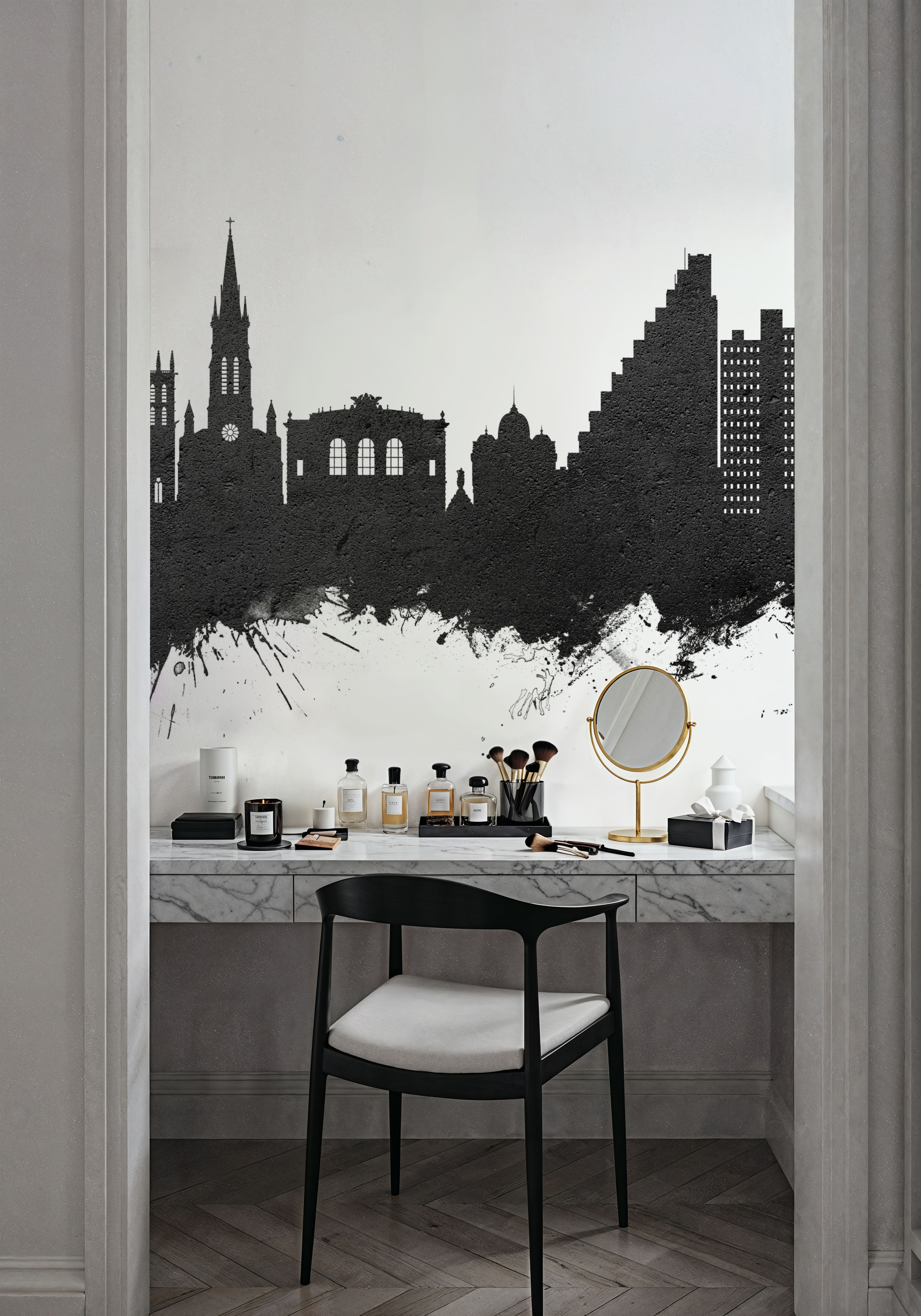 Montpellier Skyline Black & White