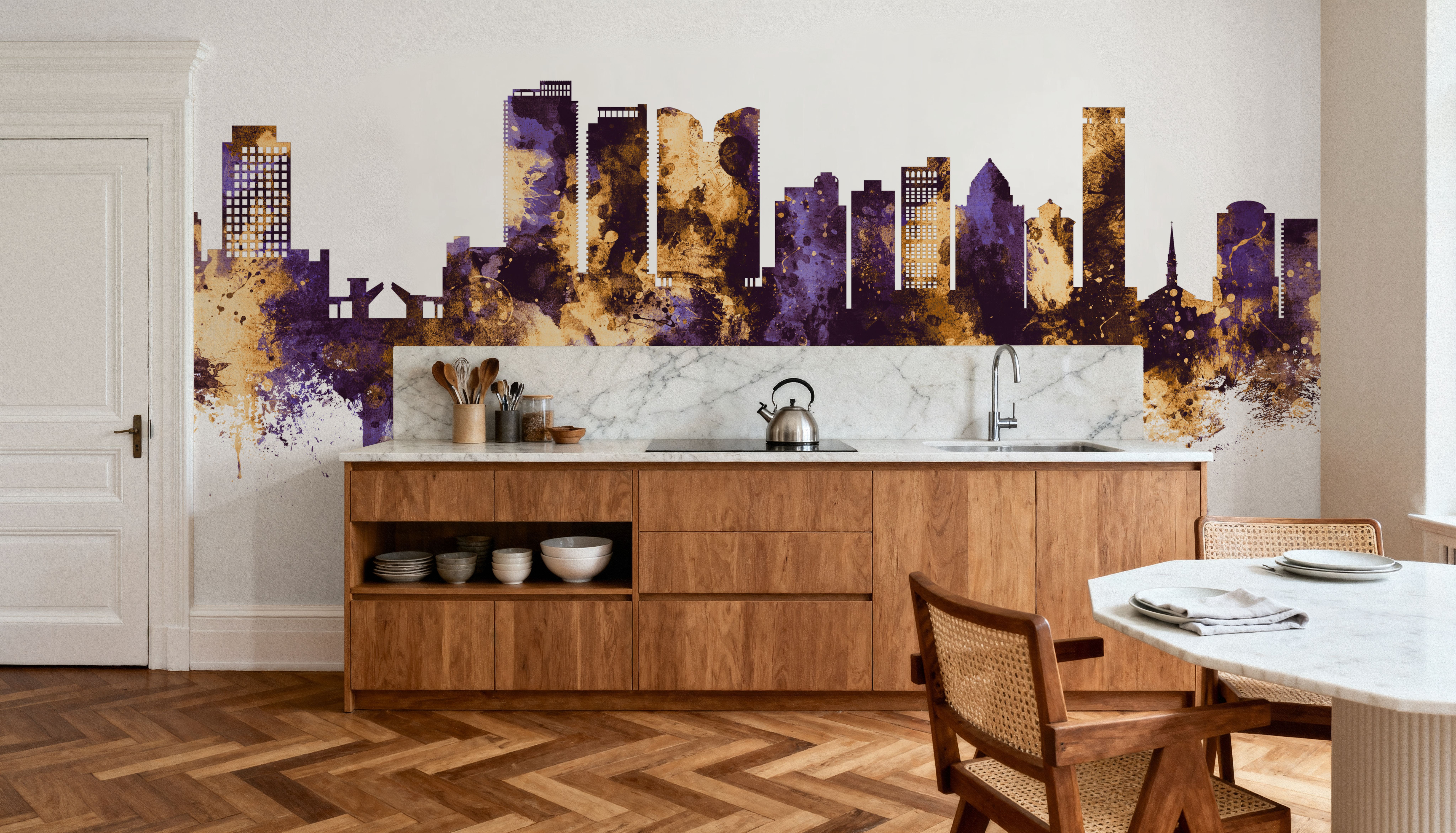 Fort Lauderdale Florida Skyline Purple & Gold