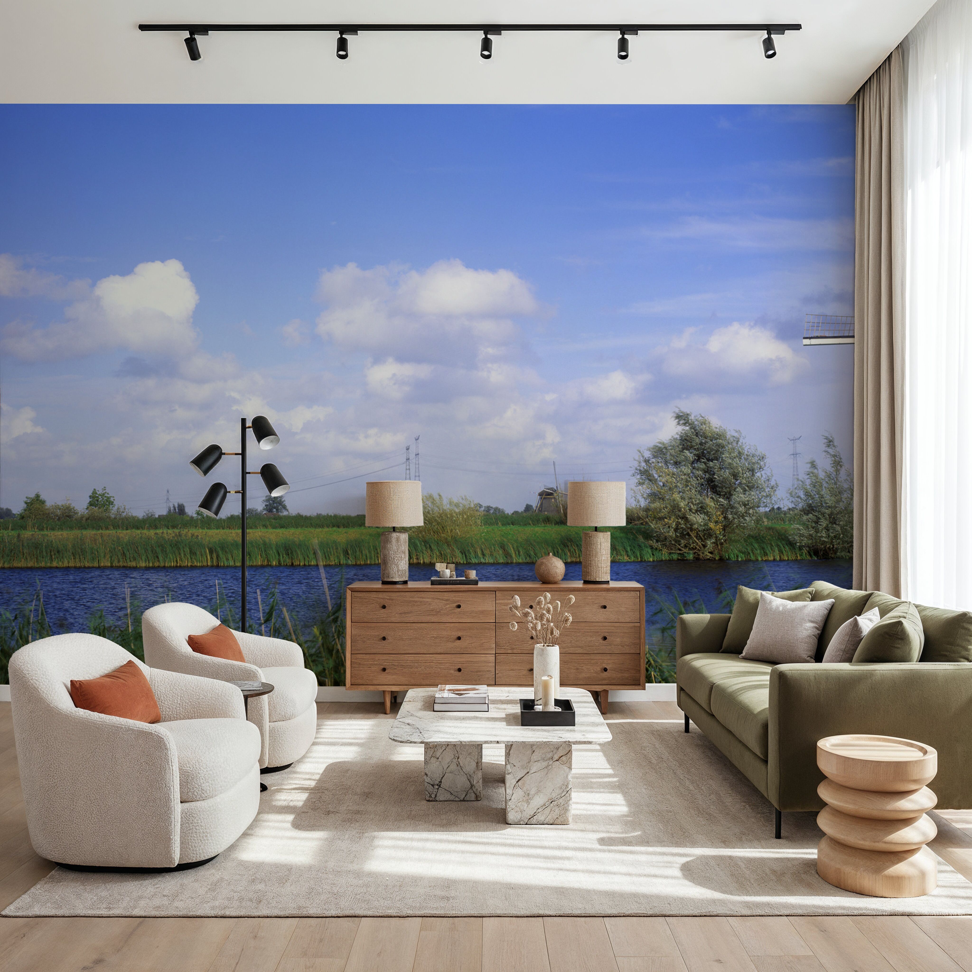 Dutch Riverside Windmill