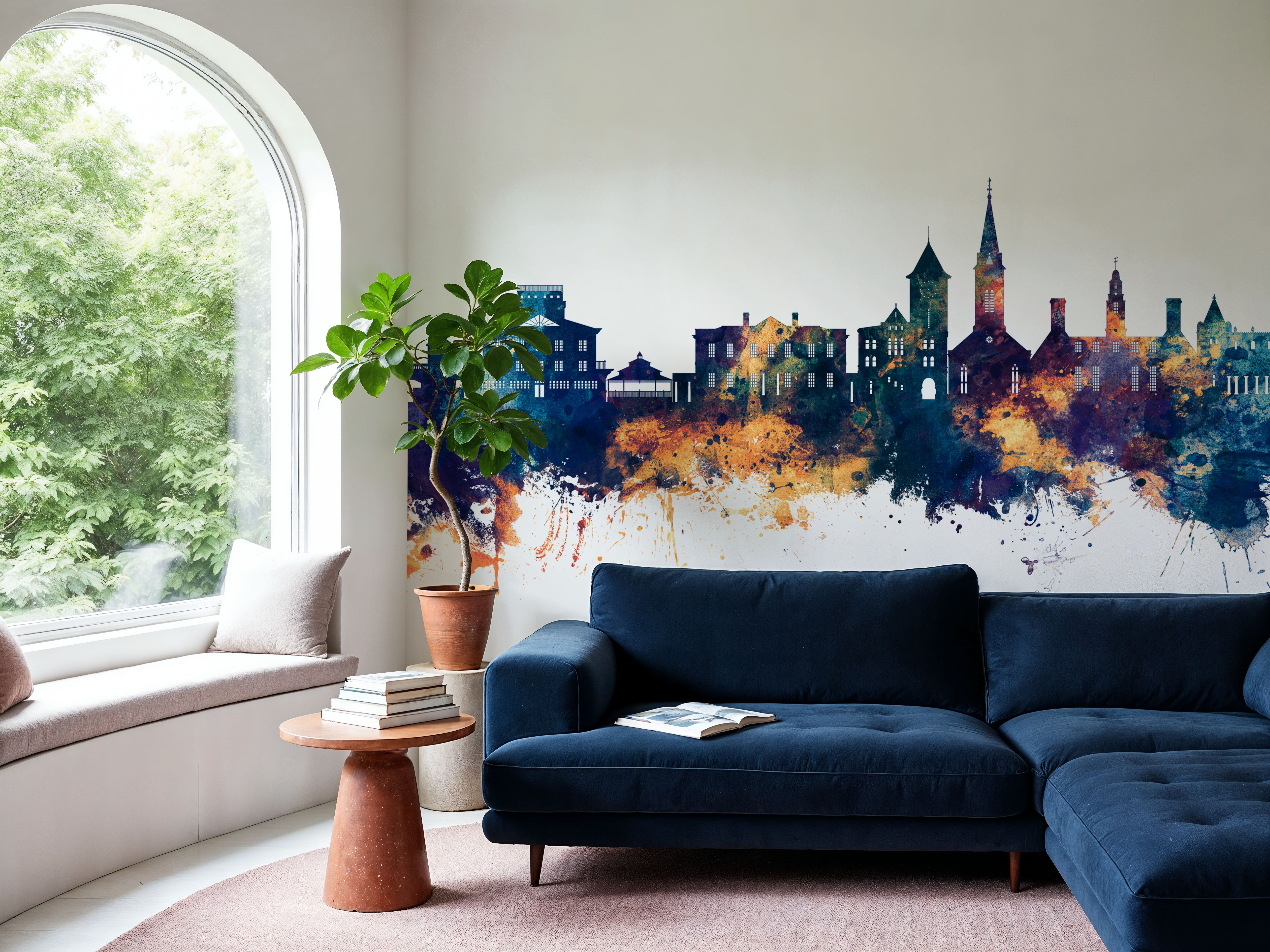 New Bern North Carolina Skyline Blue & Gold