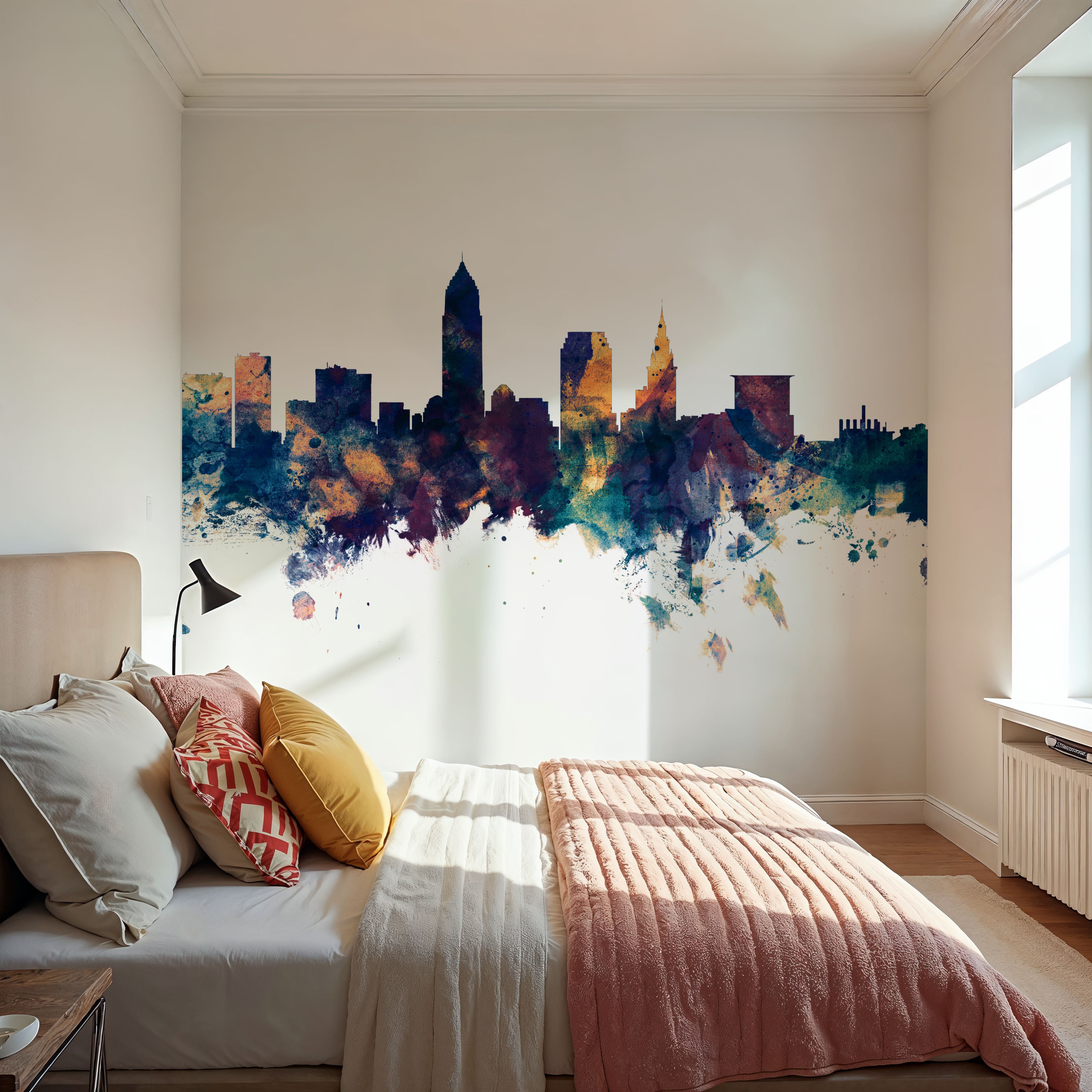 Cleveland Ohio Skyline Blue & Bronze