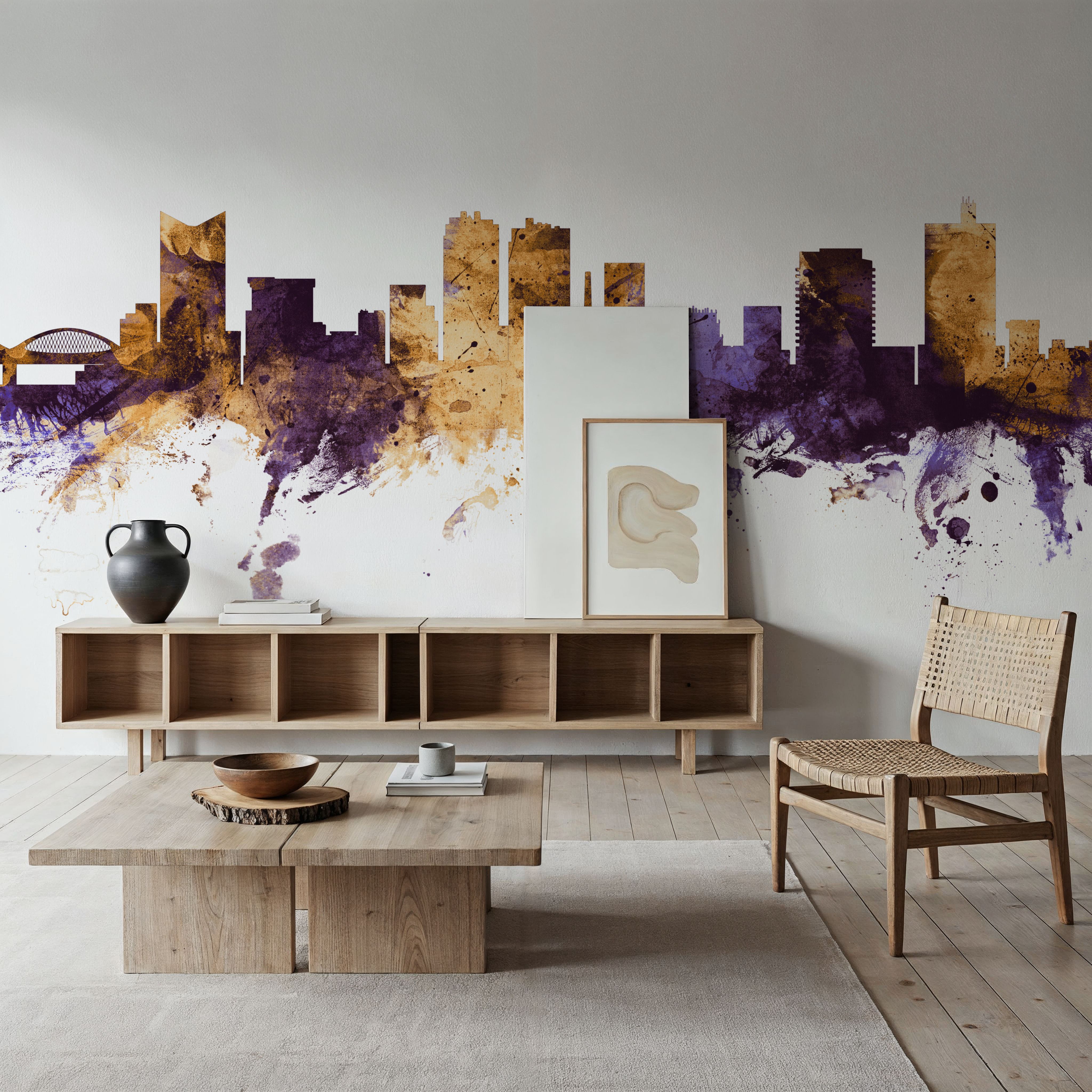 Fort Worth texas Skyline Purple & Gold